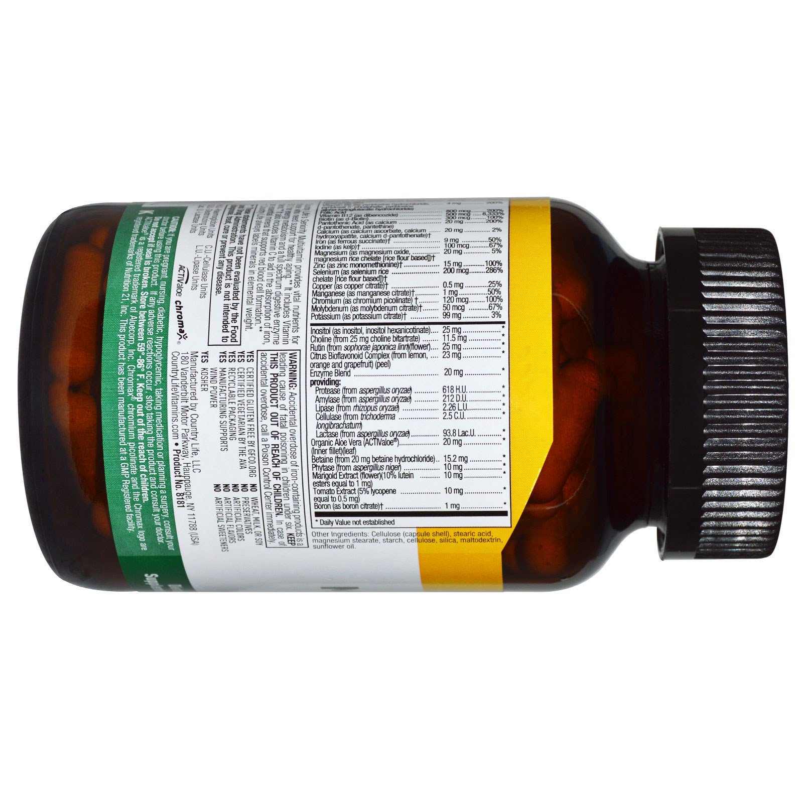 Country Life, Multivitamínico Seniority, 120 Cápsulas Vegetais - Imagem 3