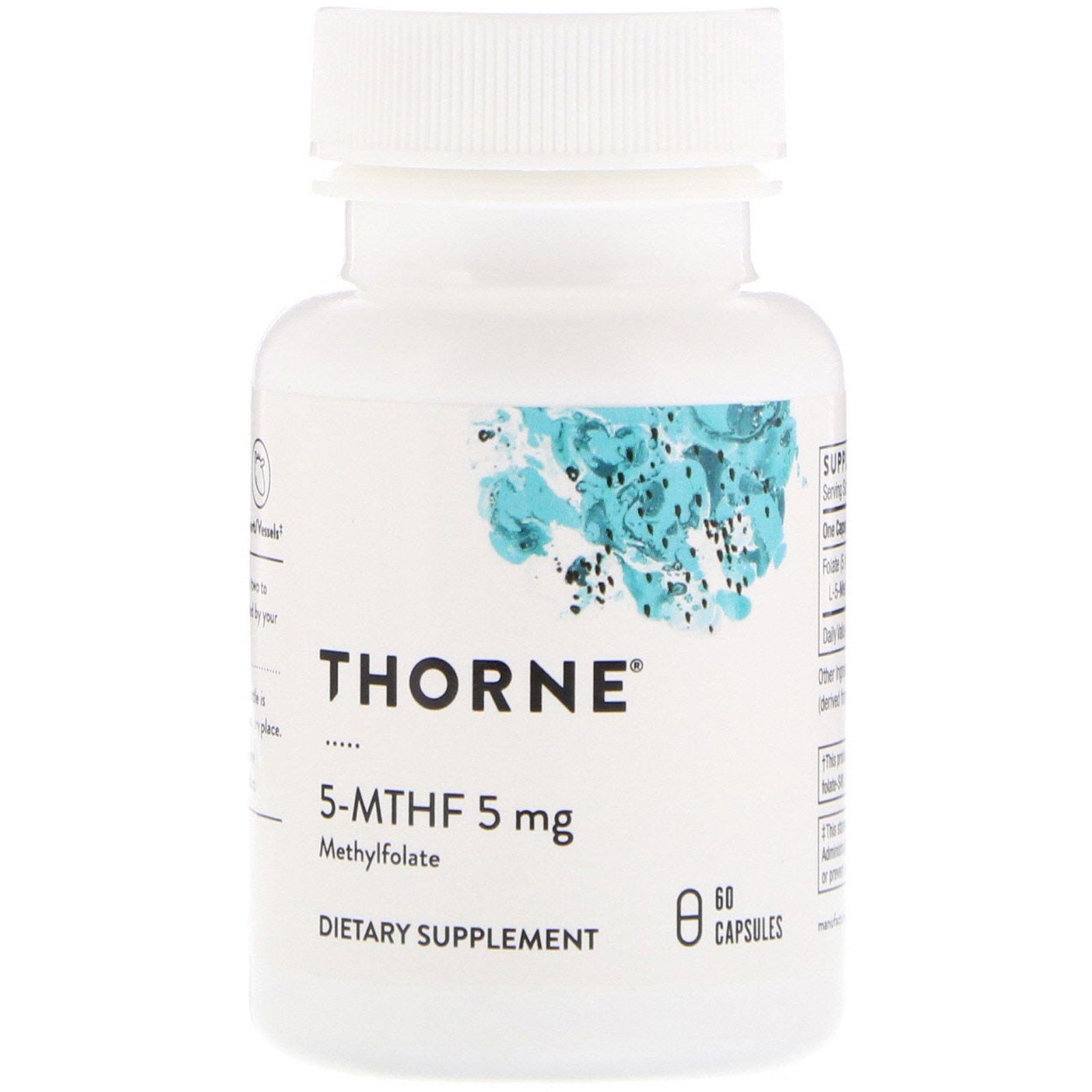 Thorne Research, 5-MTHF, 5 mg, 60 Cápsulas