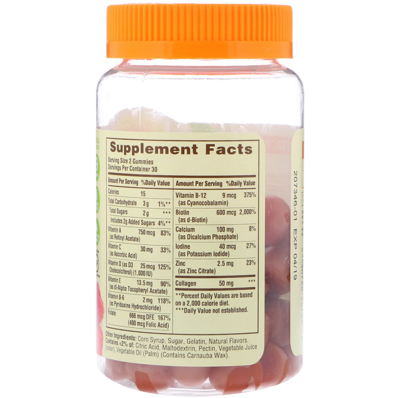Sundown Naturals, Women's Multivitamin Gummies with Biotin, Raspberry Flavored, 60 Gummies - Imagem 2