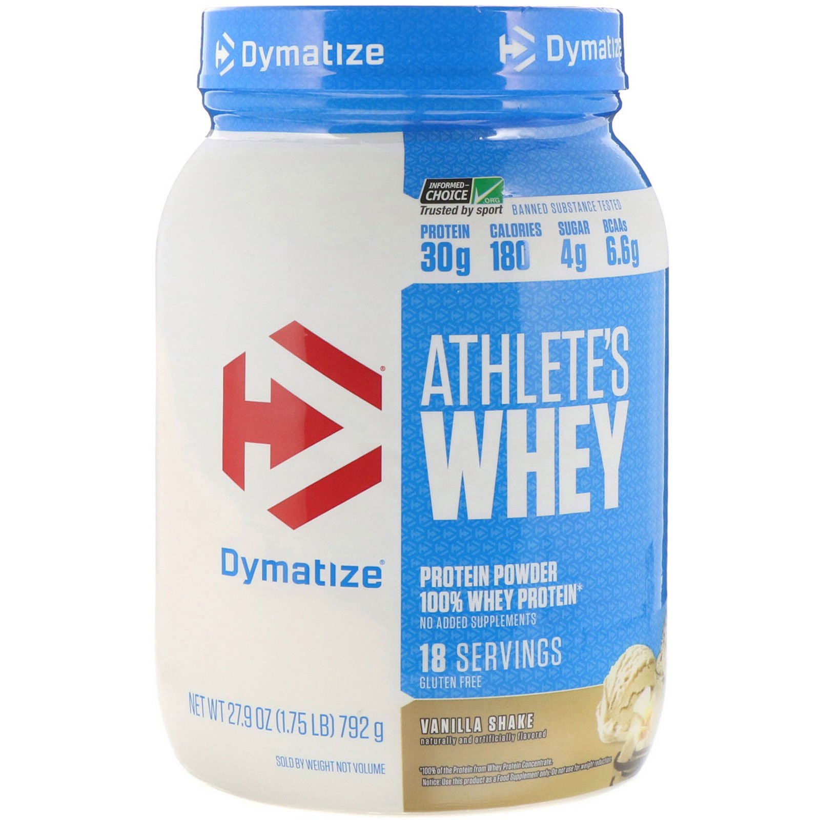 Dymatize Nutrition, Proteína do Soro de Leite para Atletas, Batido de Baunilha, 1,75 lb (792 g)