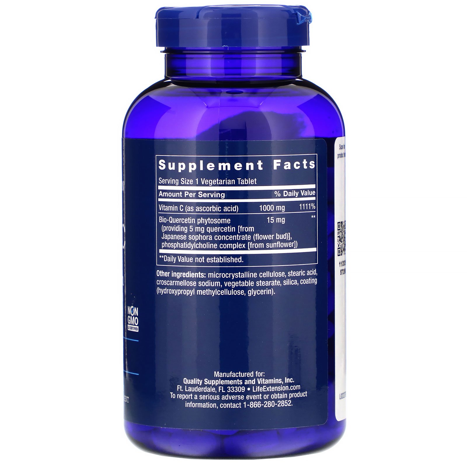 Life Extension, Vitamina C e Fitossoma Bioquercetina, 250 Comprimidos Vegetais - Imagem 2