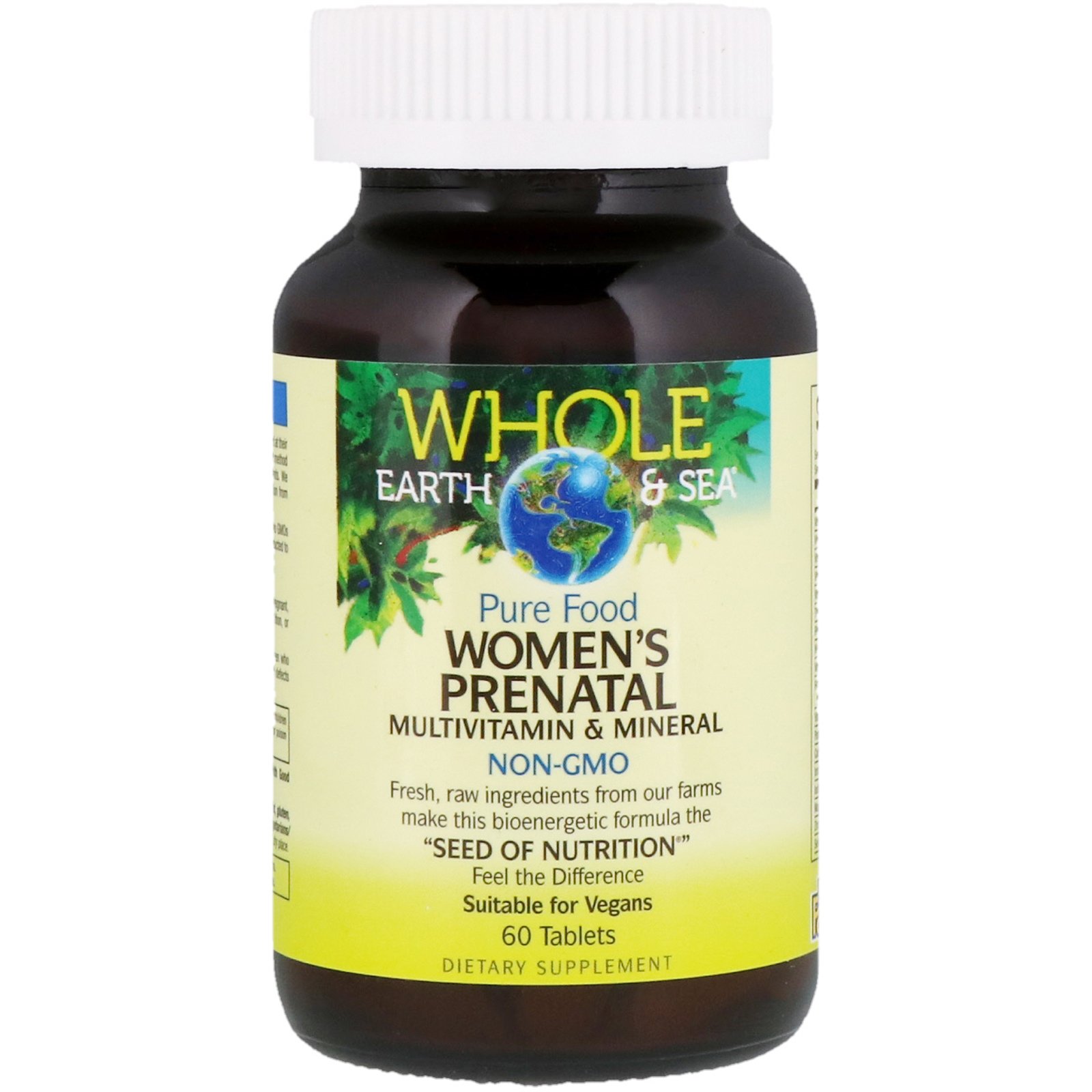 Natural Factors, Whole Earth & Sea, Multivitamínico e Multimineral Pré-natal para Mulheres, 60 Comprimidos - Imagem 3