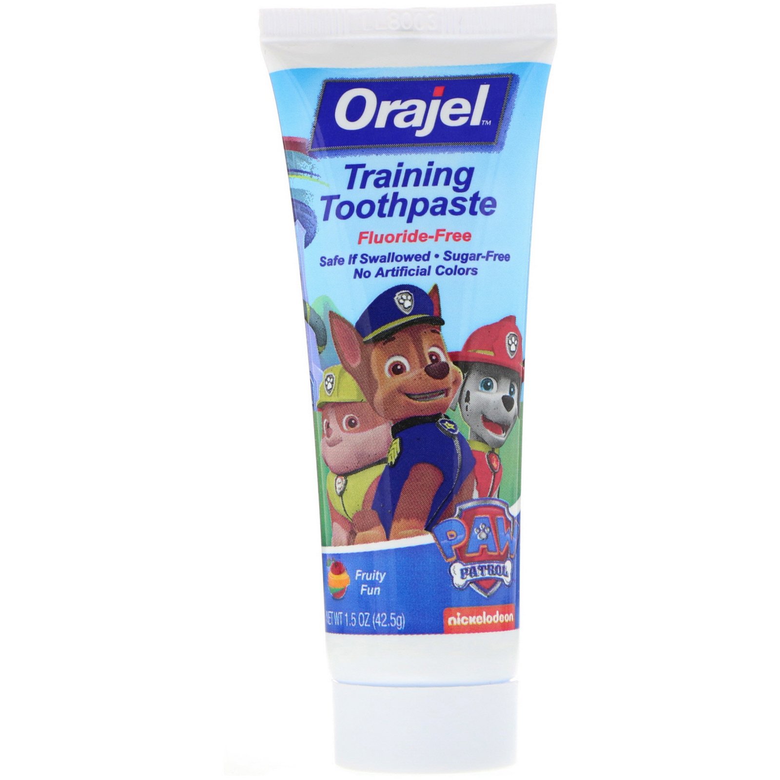 Orajel, Creme Dental de Treino Paw Patrol, Sem Flúor, Sabor Divertido de Frutas, 1,5 oz (42,5 g) - Imagem 3