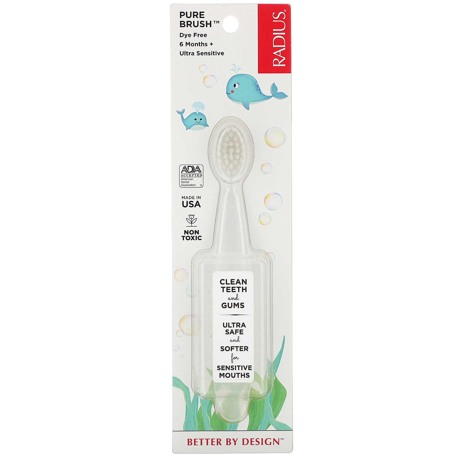 RADIUS, Pure Brush, 6 Months+, Ultra Sensitive, 1 Toothbrush - Imagem 2