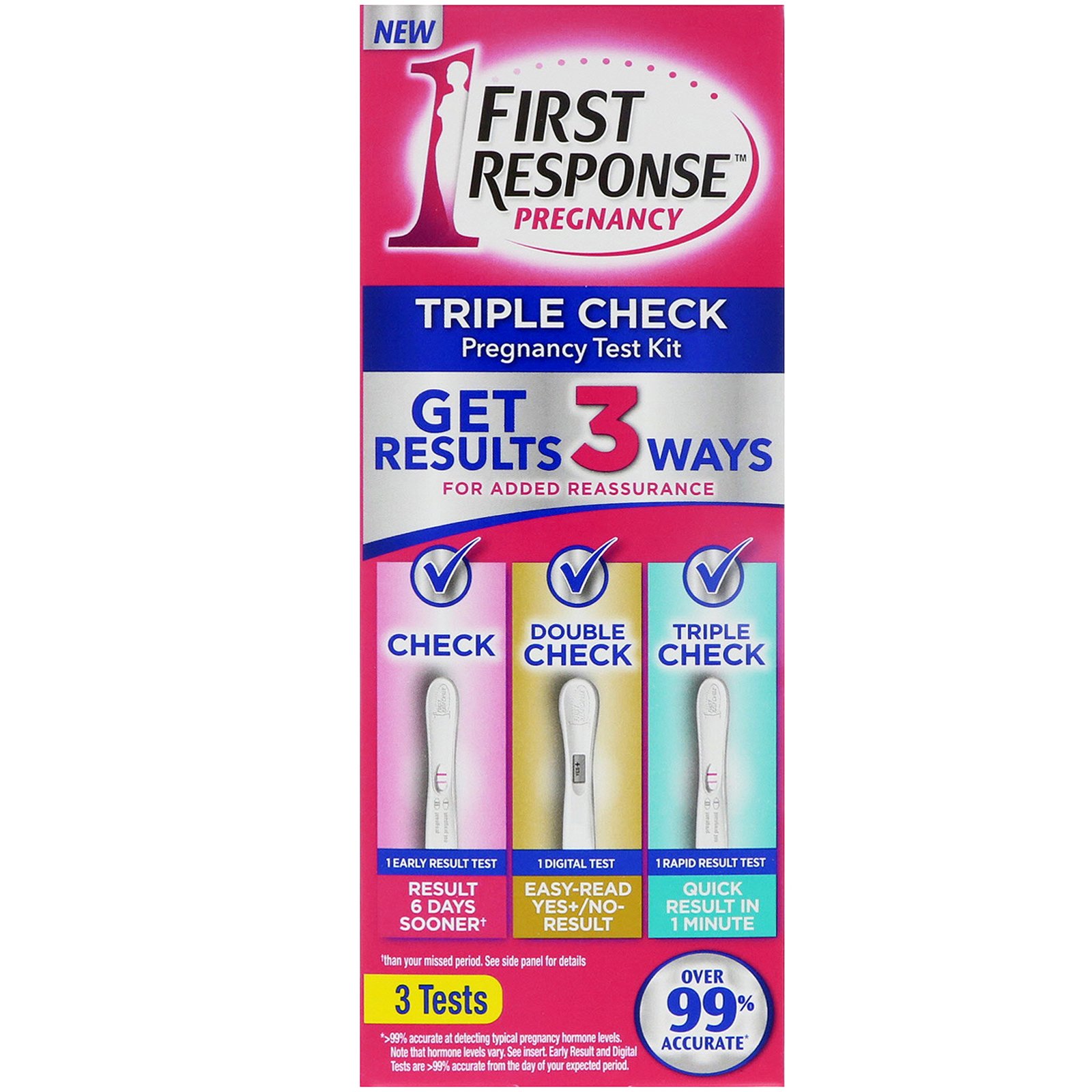 First Response, Teste três vezes a gravidez, 3 testes