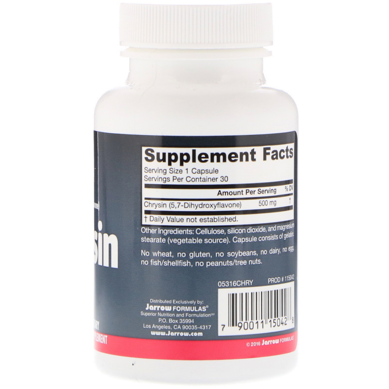 Jarrow Formulas, Crisina, 500 mg, 30 Cápsulas - Imagem 2