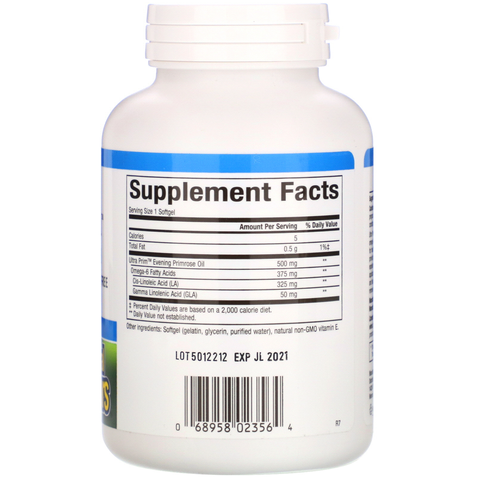 Natural Factors, OmegaFactors, Ultra Prim, Evening Primrose Oil, 500 mg, 180 Softgels - Imagem 2