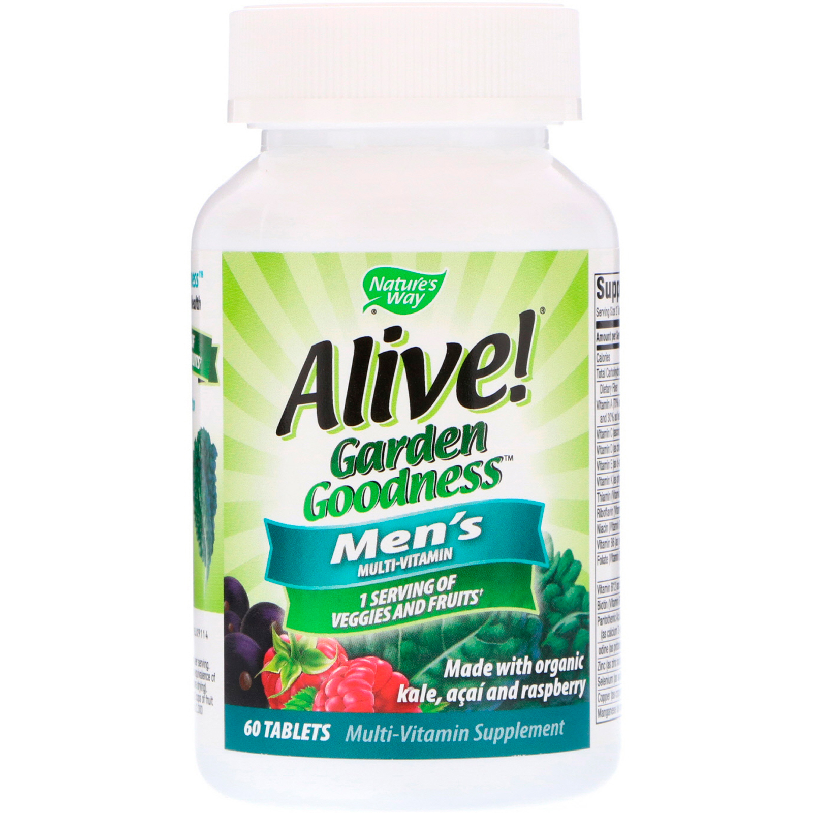 Nature's Way, Alive! Garden Goodness, Men's Multivitamin, 60 Tablets - Imagem 3