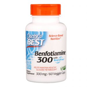 Comprar doctor's best, benfotiamina com benfopure, 300 mg, 60 cápsula vegetais preço no brasil anti-idade antioxidantes tópicos de saúde suplemento importado loja 235 online promoção -