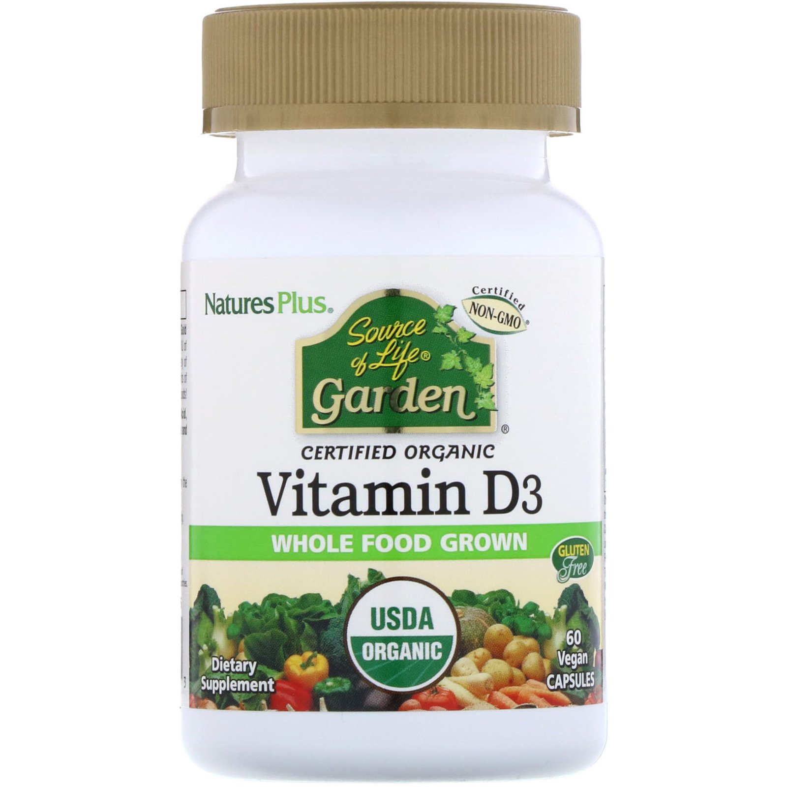 Nature's Plus, Source of Life, Garden, Vitamina D3, 60 Cápsulas Vegetais - Imagem 3