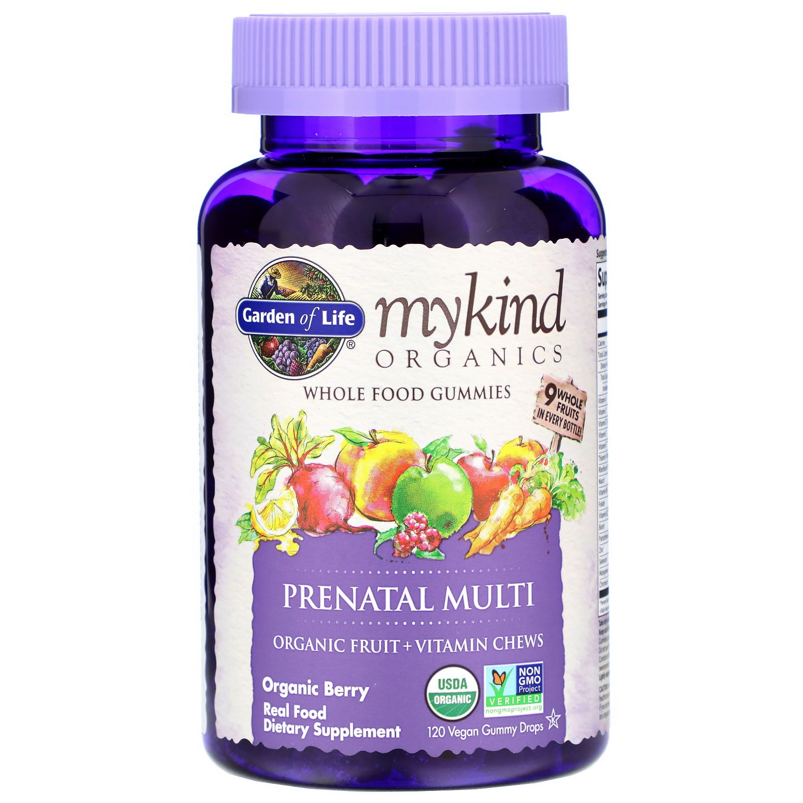 Garden of Life, MyKind Organics, Prenatal Multi, Baga Orgânica, 120 Balas de Goma