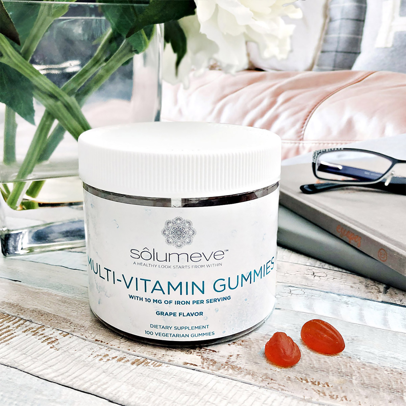 Solumeve, Gomas Multivitamínicas, Sem Gelatina, Sabor Uva, 100 Gomas Vegetarianas - Imagem 4