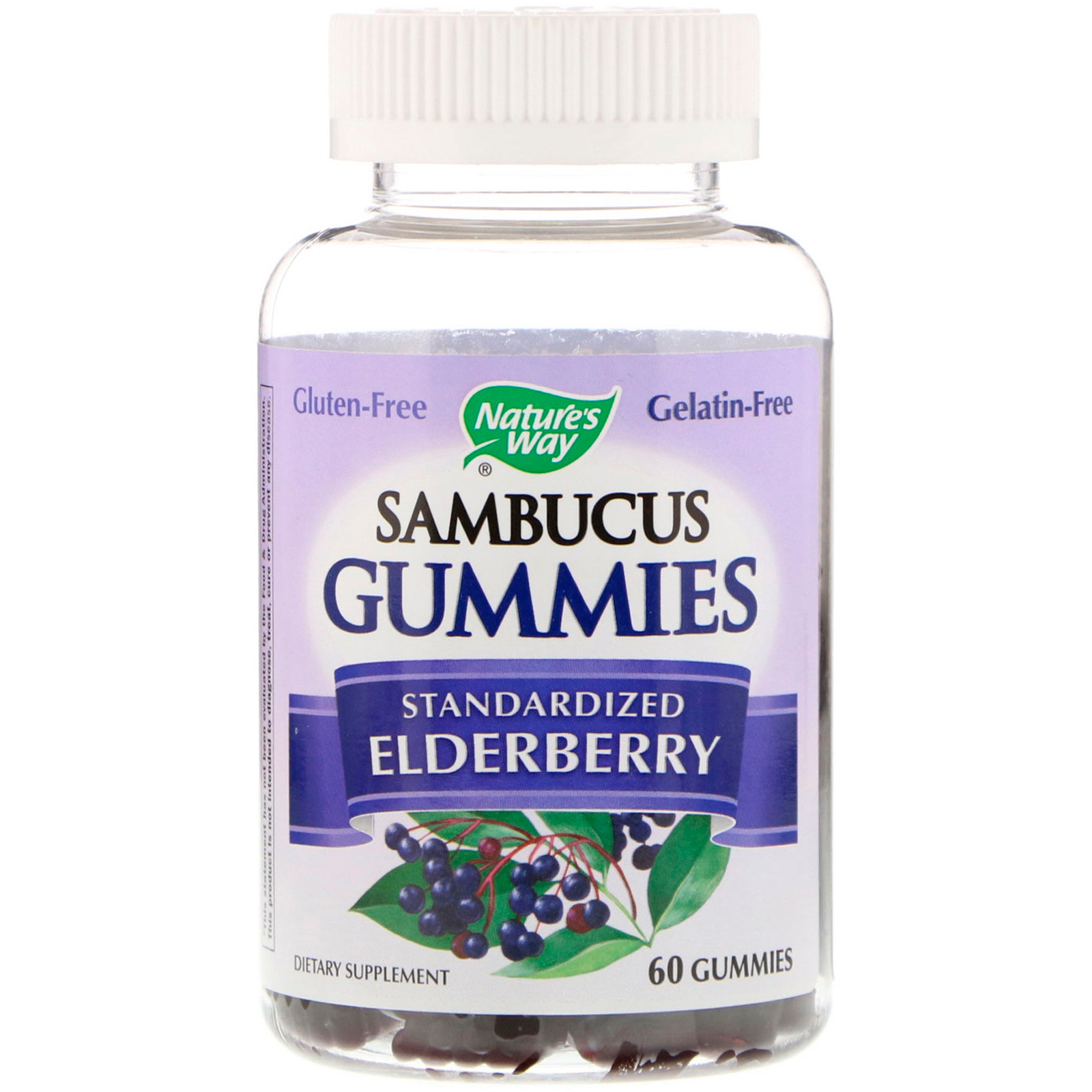 Nature's Way, Gomas de Sambucus, Sabugueiro Padronizado, 60 Gomas