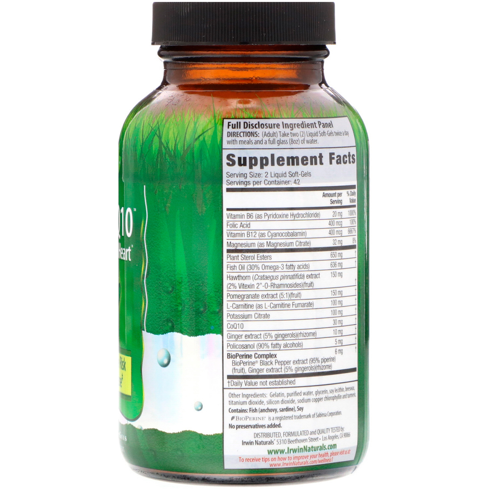 Irwin Naturals, Heart-Q10, Colesterol e Coração, 84 Cápsulas Softgel Líquidas - Imagem 2