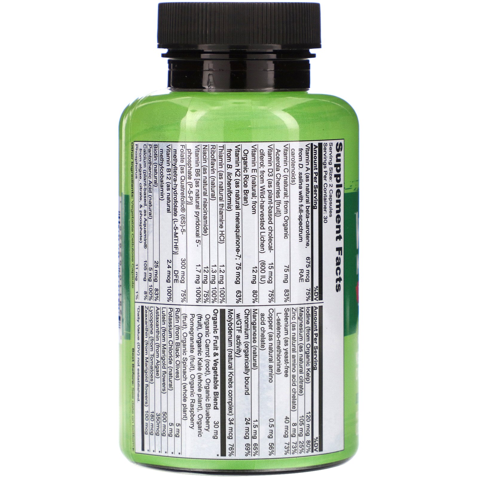 NATURELO, Whole Food Multivitamin for Teens, 60 Vegetarian Capsules - Imagem 2
