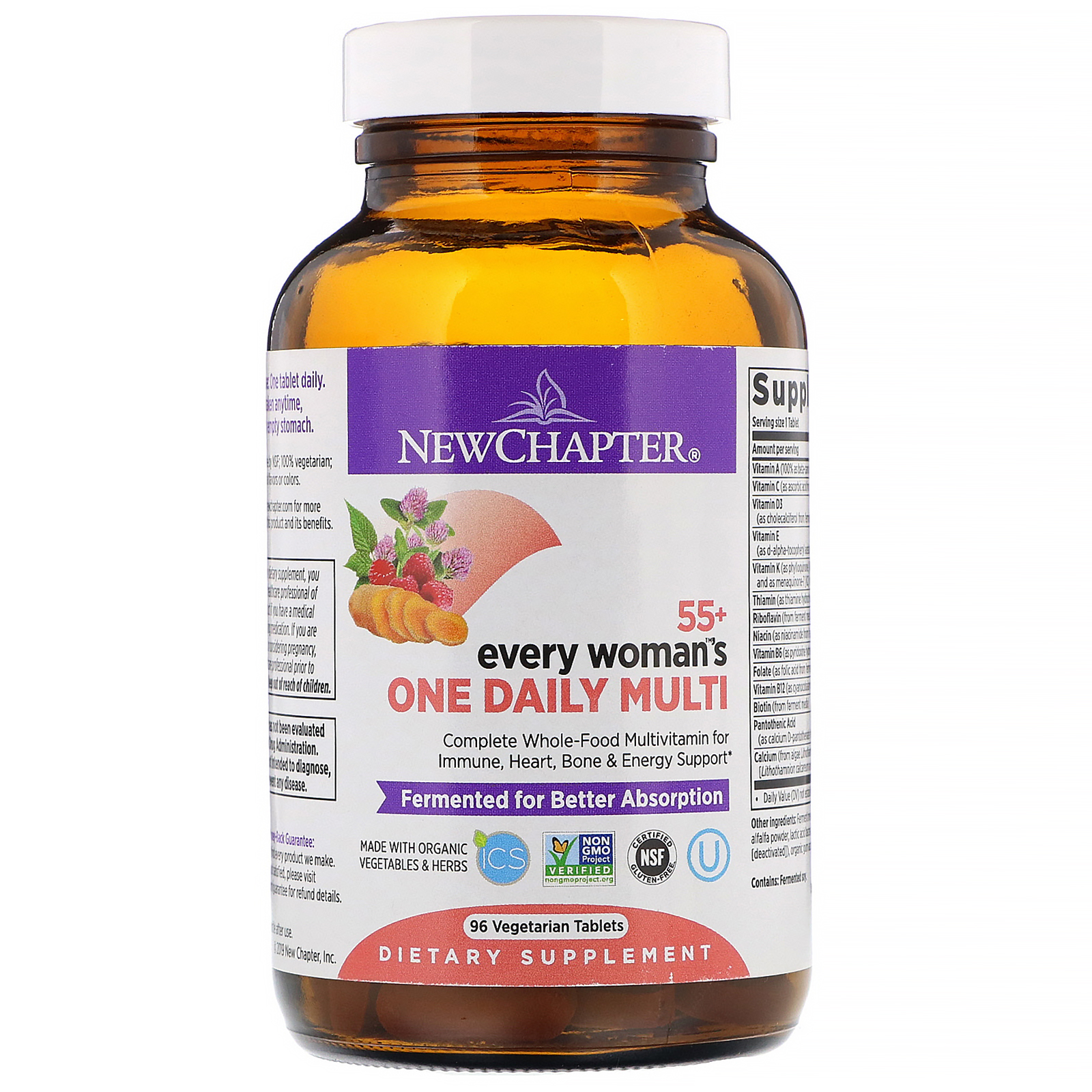 New Chapter, 55+ Every Woman's One Daily Multi, 96 Comprimidos Vegetais - Imagem 4