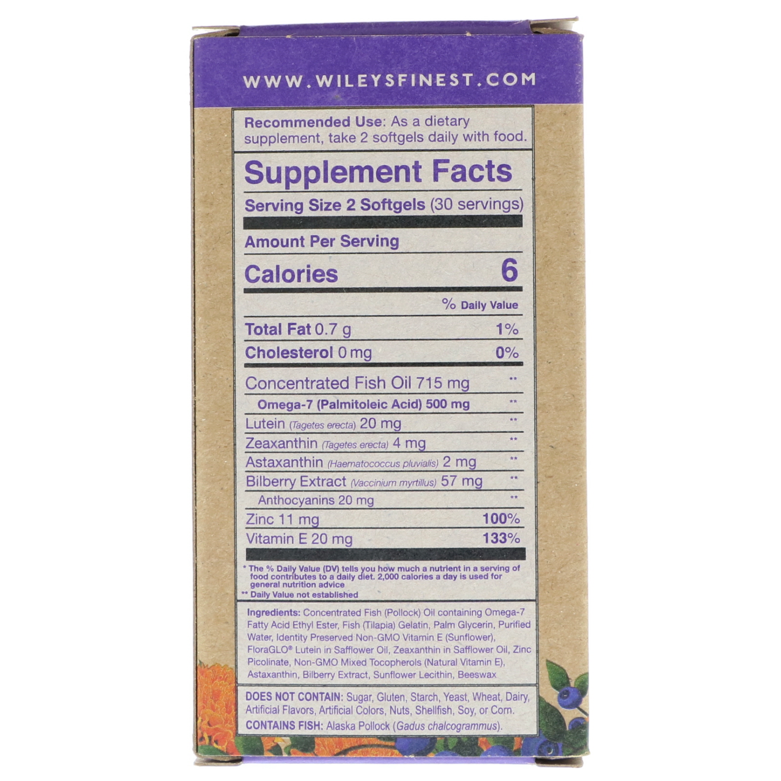Wiley's Finest, Visão Ousada, Pró-ativo, 550 mg, 60 Softgels - Imagem 2