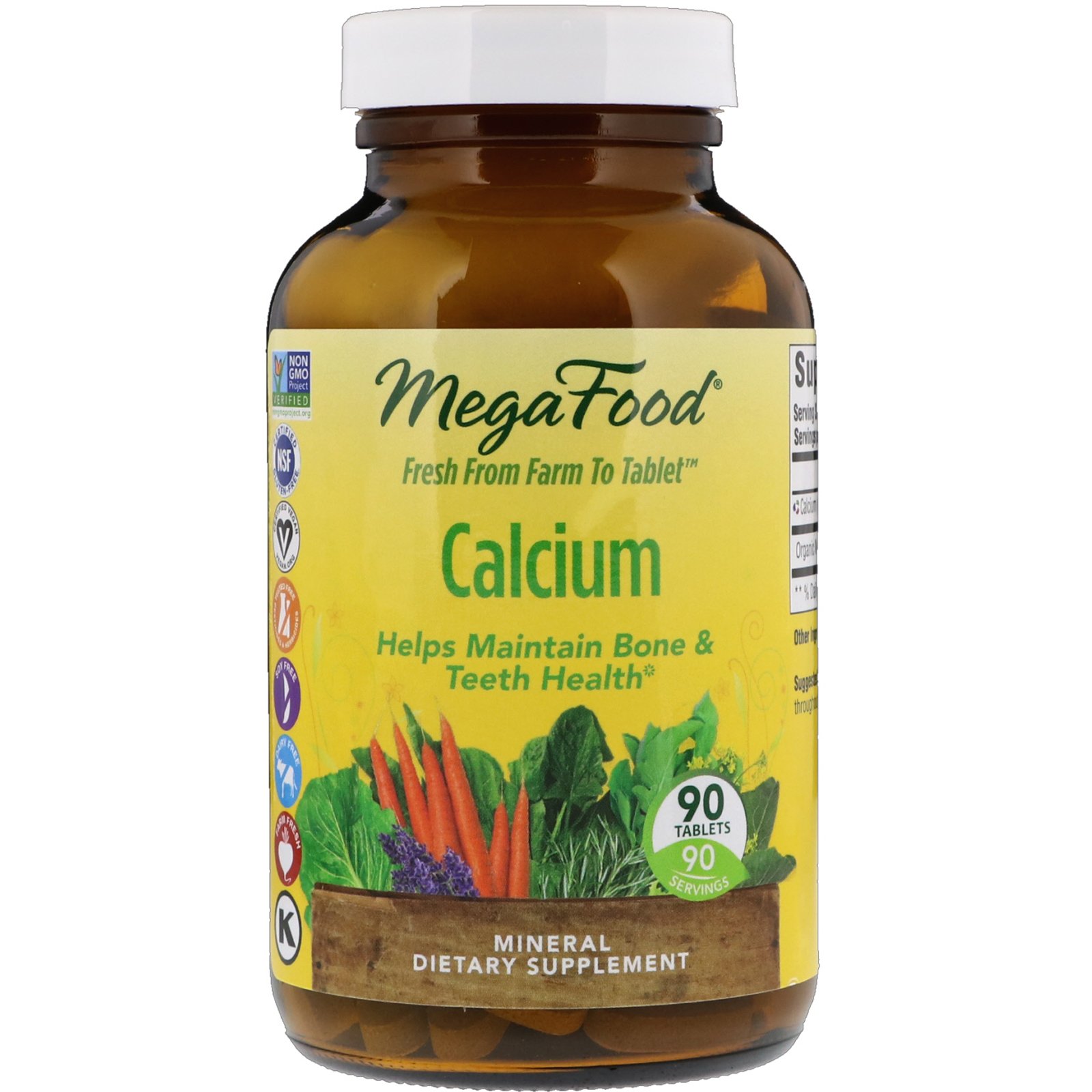 MegaFood, Cálcio, 90 comprimidos
