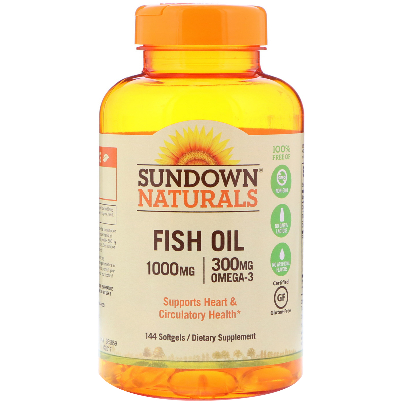 Sundown Naturals, Óleo de Peixe, 1.000 mg, 144 Cápsulas Gelatinosas