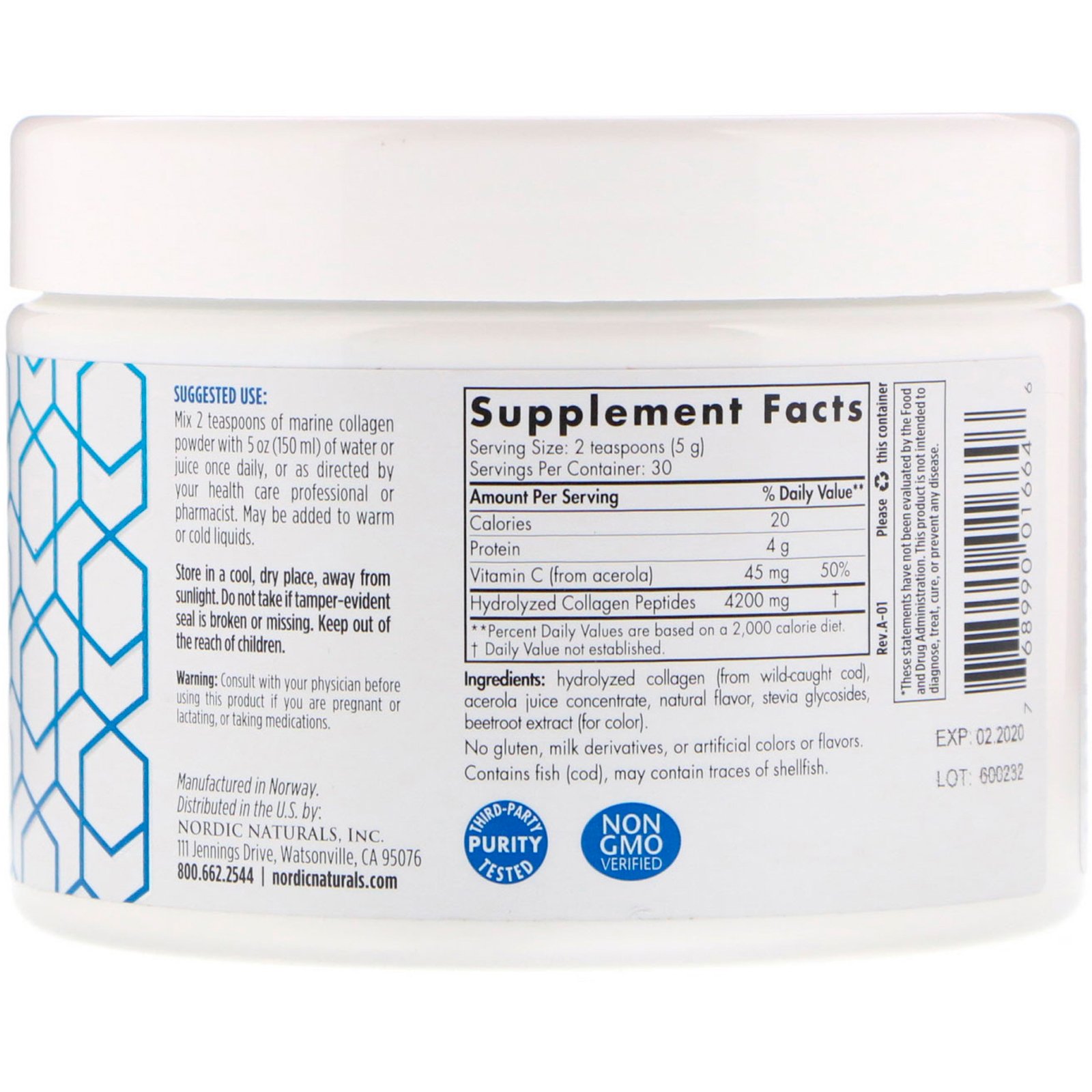 Nordic Naturals, Marine Collagen, Strawberry, 5.29 oz (150 g) - Imagem 2
