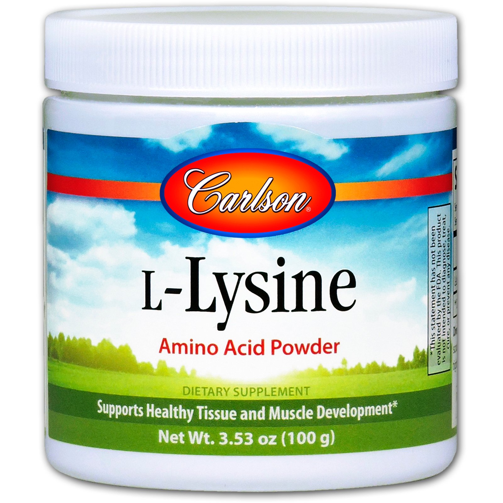 Carlson Labs, L-Lisina, pó de aminoácidos, 3,53 oz. (100 g)
