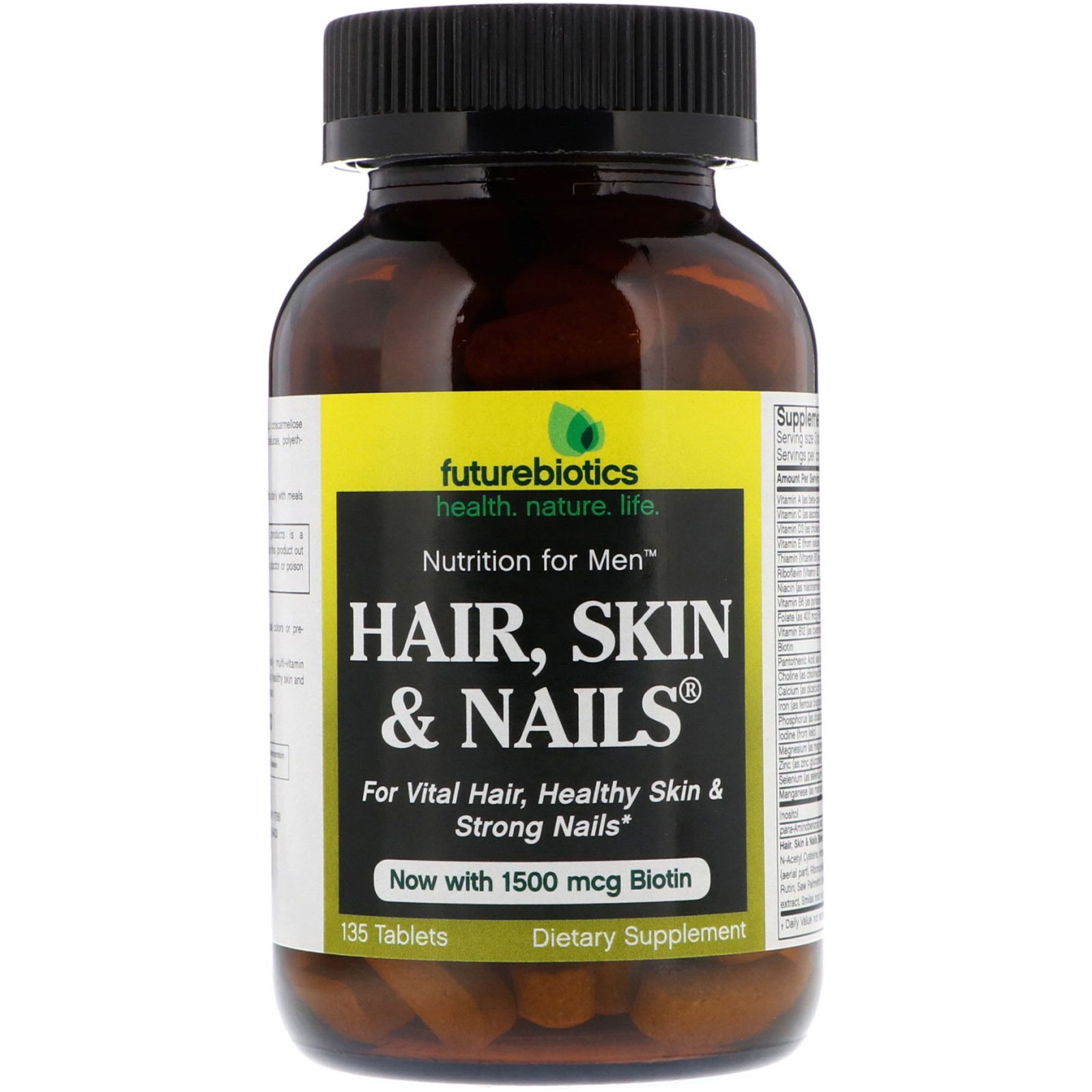 FutureBiotics, Nutrição para Homens, Hair, Skin & Nails, 135 Comprimidos