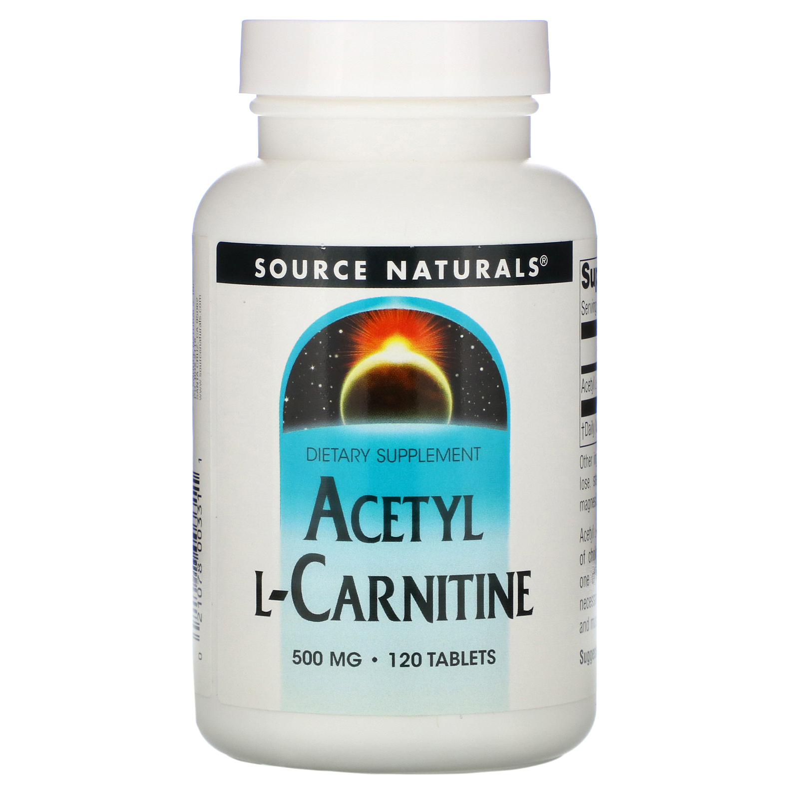 Source Naturals, Acetil L-Carnitina, 500 mg, 120 Comprimidos