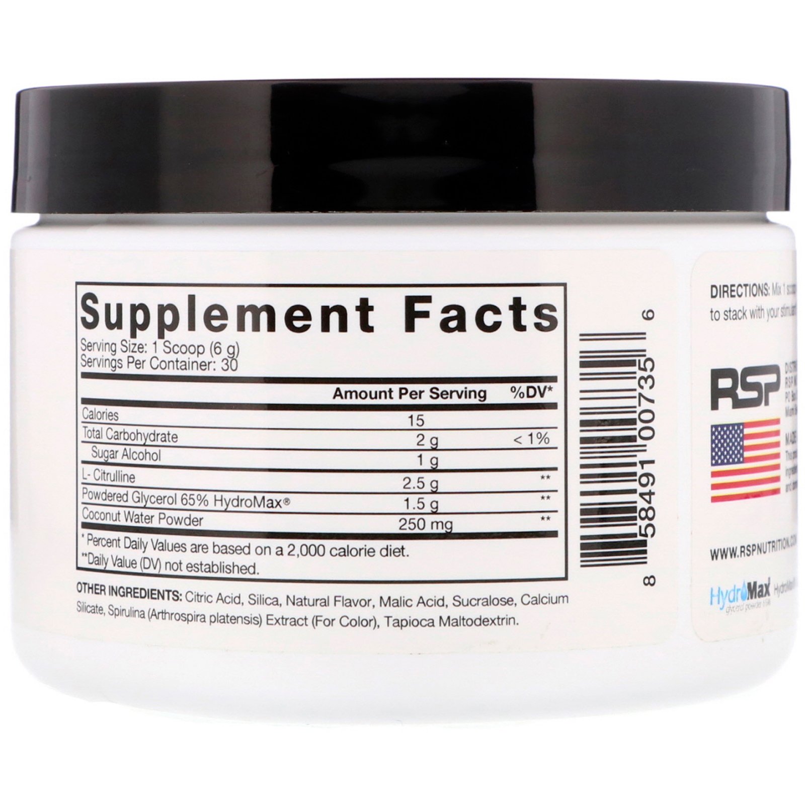 RSP Nutrition, Pump Boost Pre-Workout, Blue Raspberry, 6.4 oz (180 g) - Imagem 2