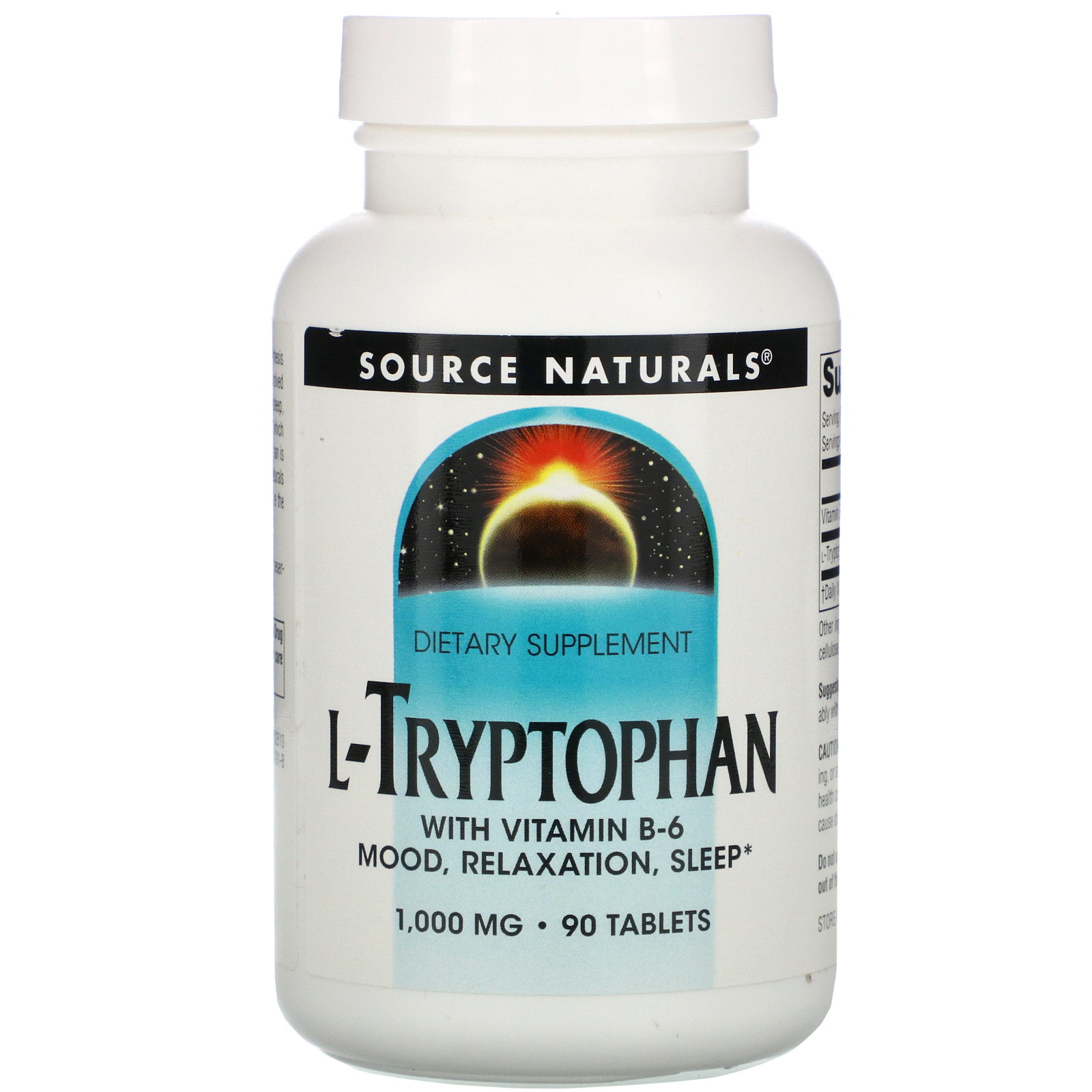 Source Naturals, L-Triptofano, 1.000 mg, 90 Comprimidos