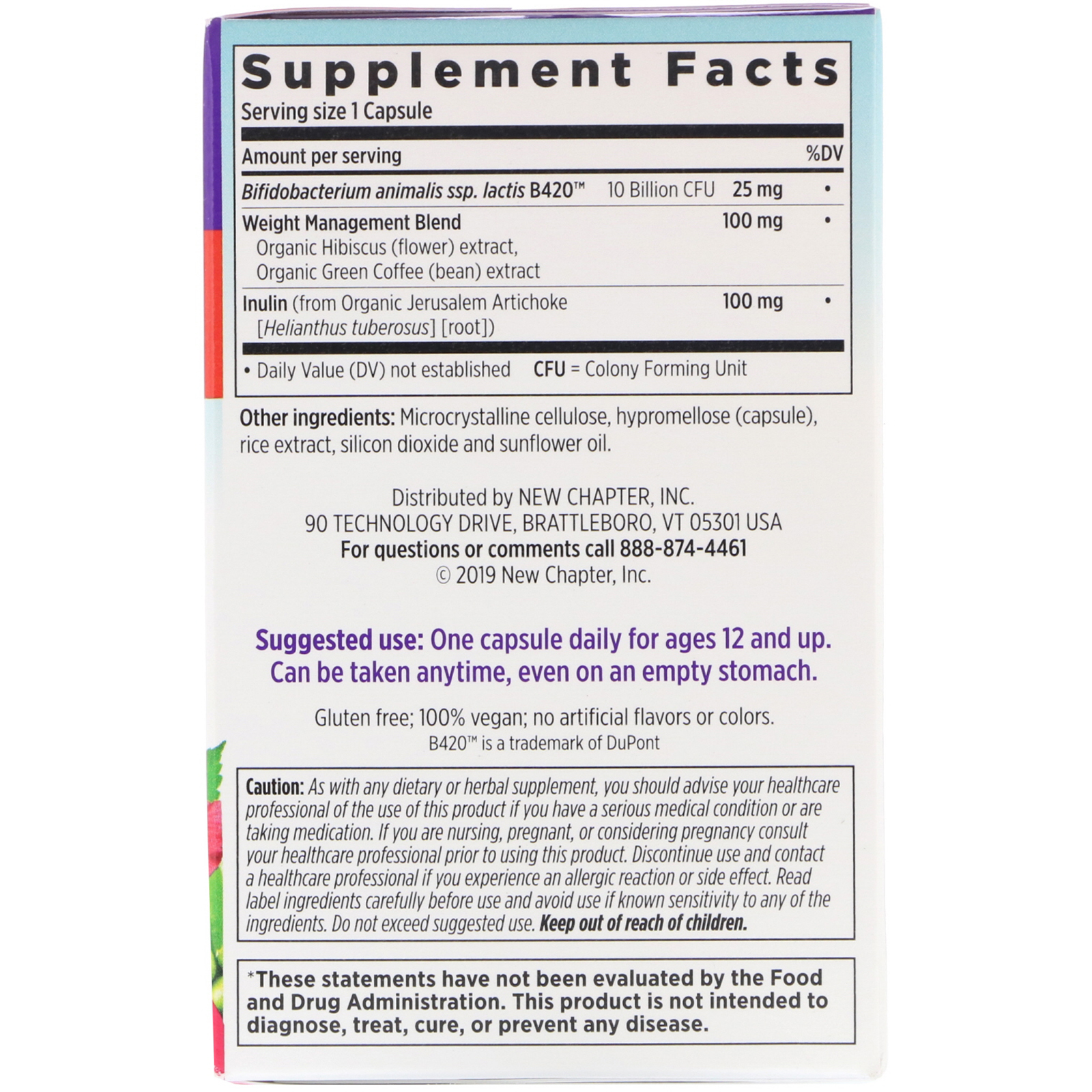 New Chapter, Weight Management Probiotic, 10 Billion CFU, 60 Vegan Capsules - Imagem 2