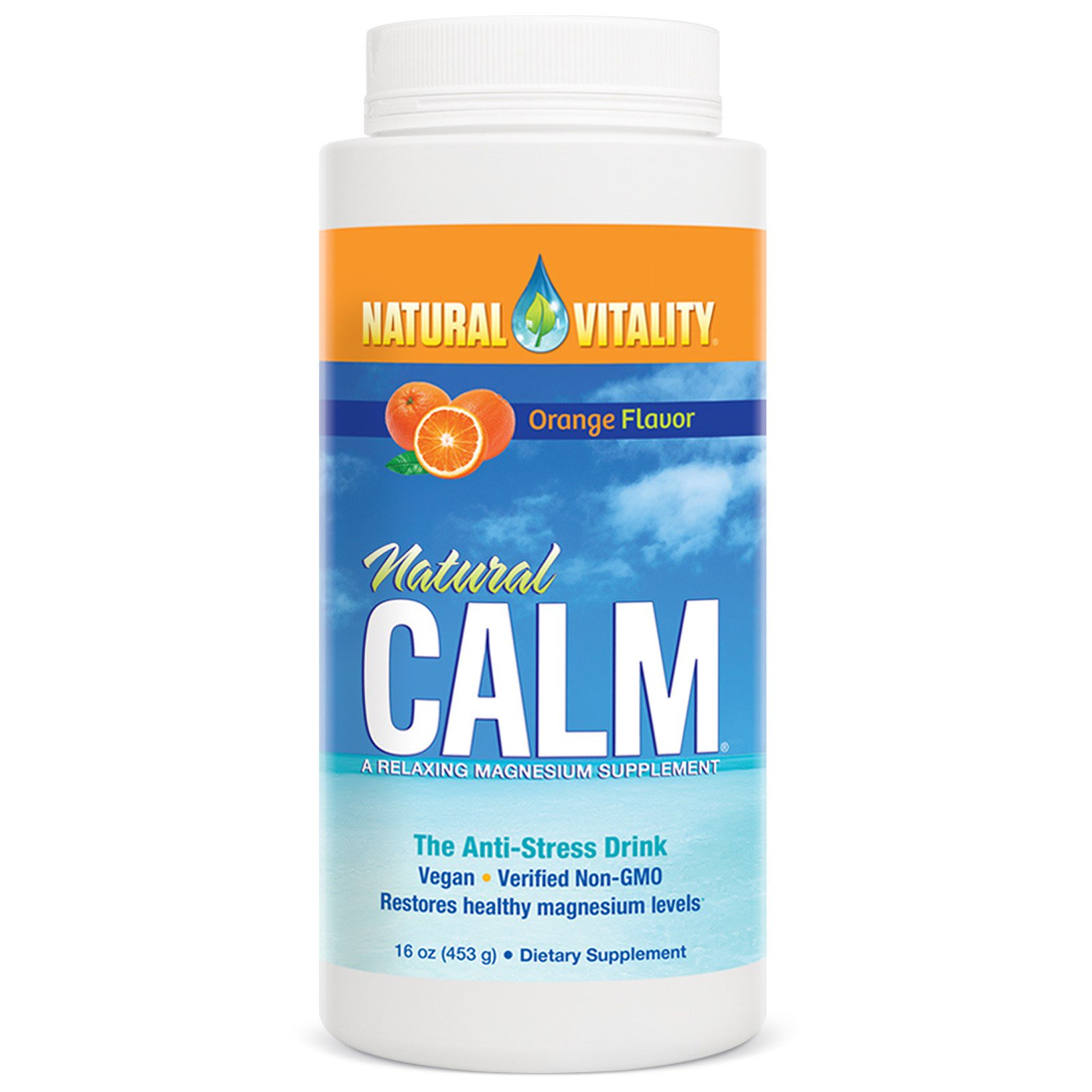 Natural Vitality, Natural Calm, Bebida Antiestresse, Sabor de Laranja Orgânica, 453 g (16 oz)