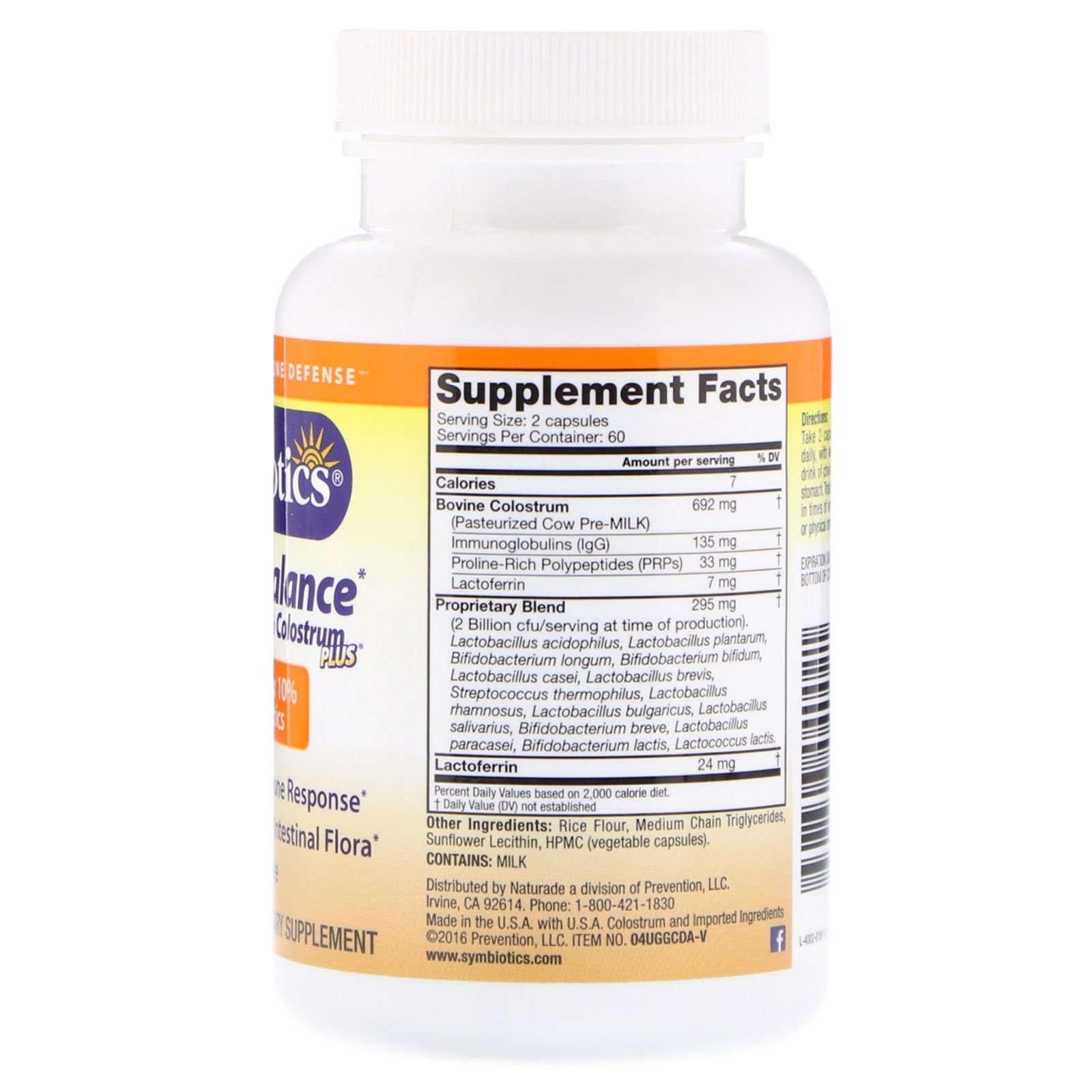 Symbiotics, Candida Balance with Colostrum Plus, 120 Cápsulas Vegetais - Imagem 2