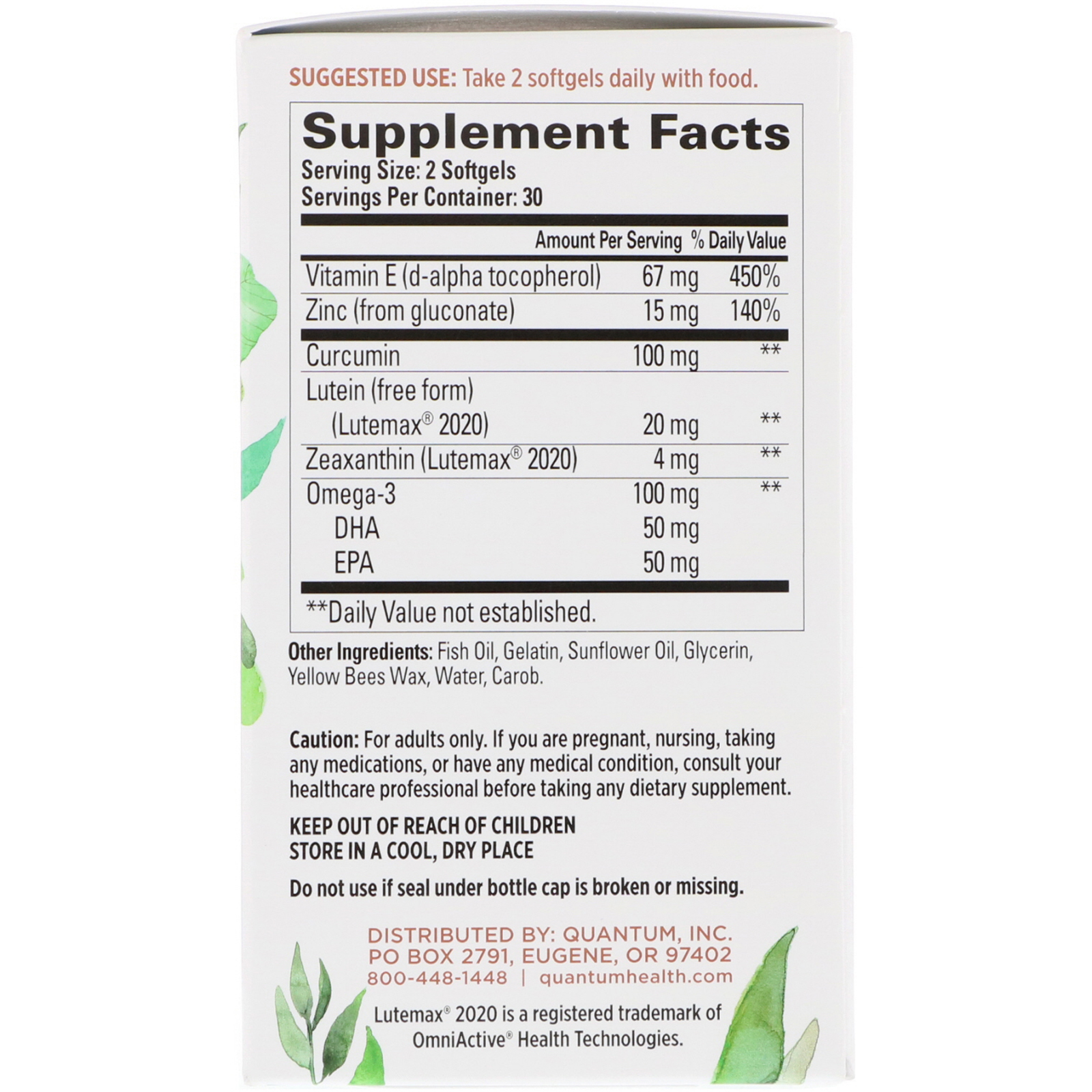 Quantum Health, Digital Blue, Eye Health, 60 Softgels - Imagem 2