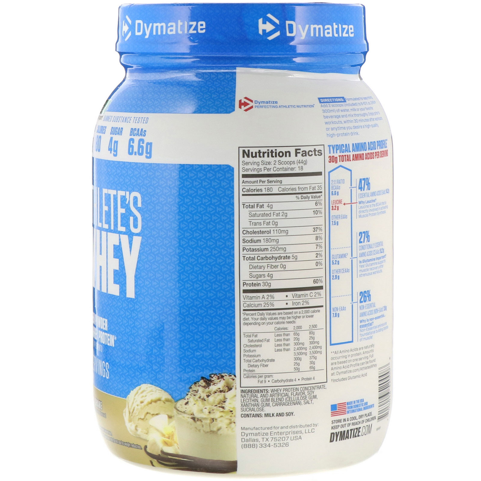 Dymatize Nutrition, Proteína do Soro de Leite para Atletas, Batido de Baunilha, 1,75 lb (792 g) - Imagem 2