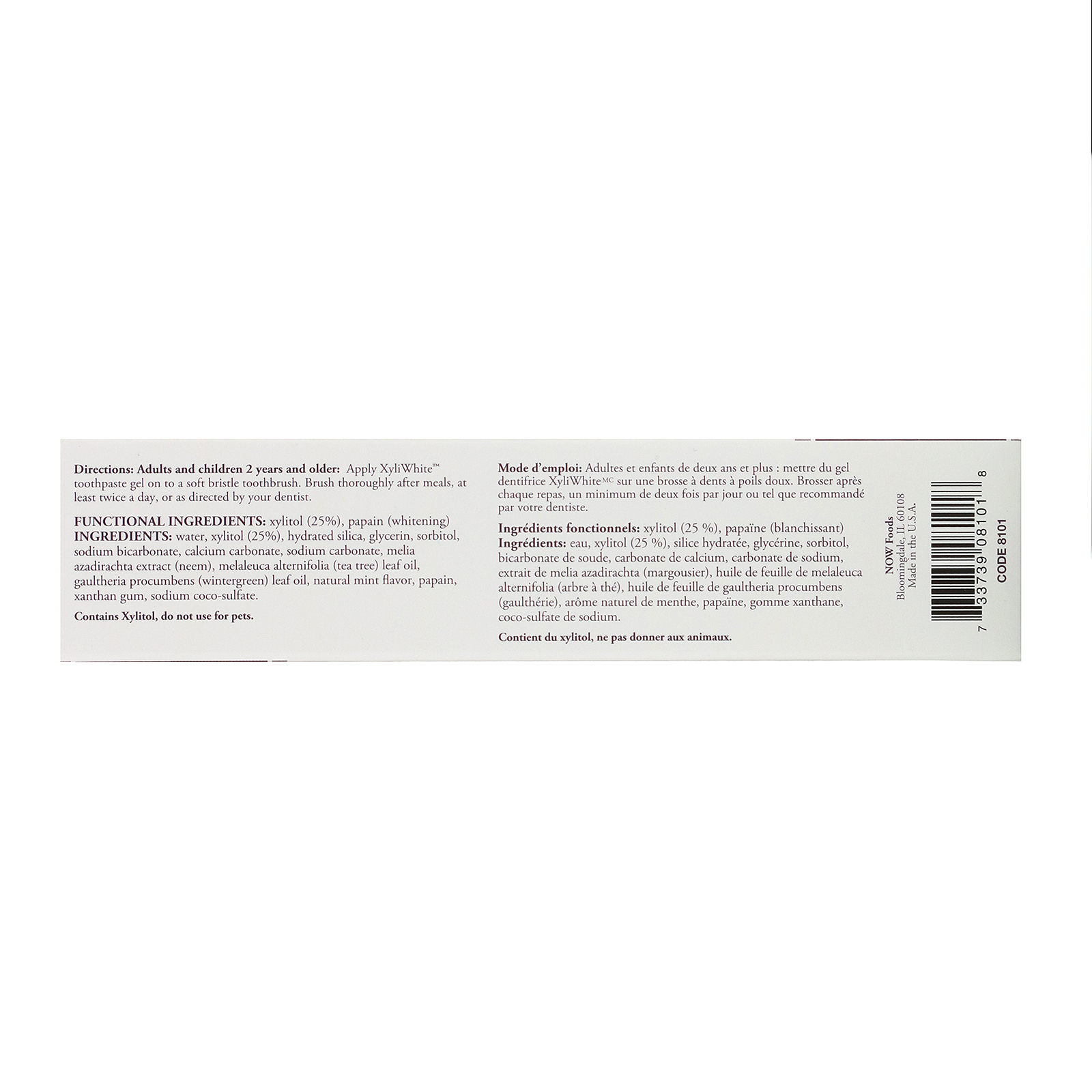 Now Foods, Solutions, XyliWhite, Creme Dental em Gel, Neem e Árvore-do-Chá, 181 g (6,4 oz) - Imagem 3