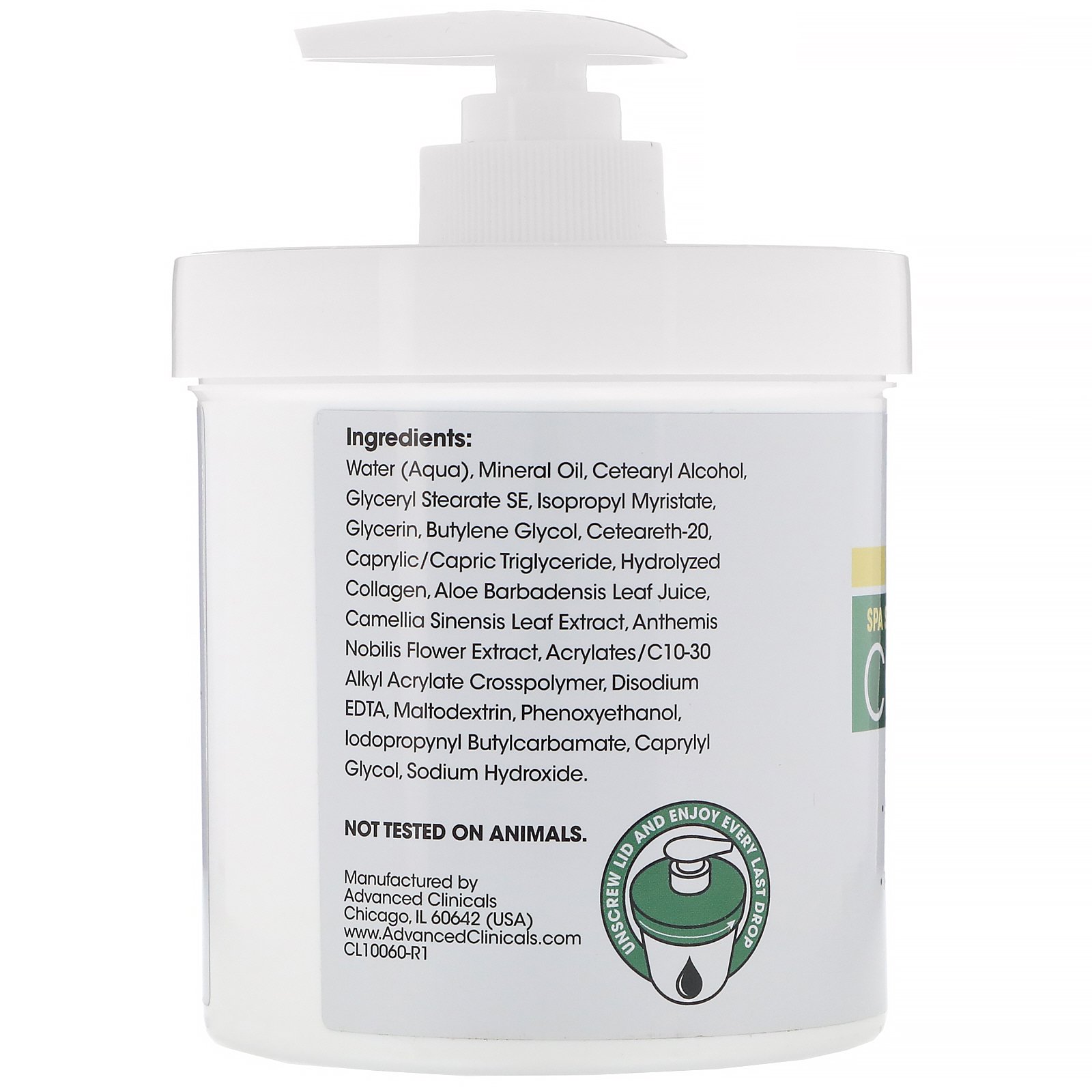 Advanced Clinicals, Colágeno, Loção de Resgate para a Pele, 454 g (16 oz) - Imagem 2