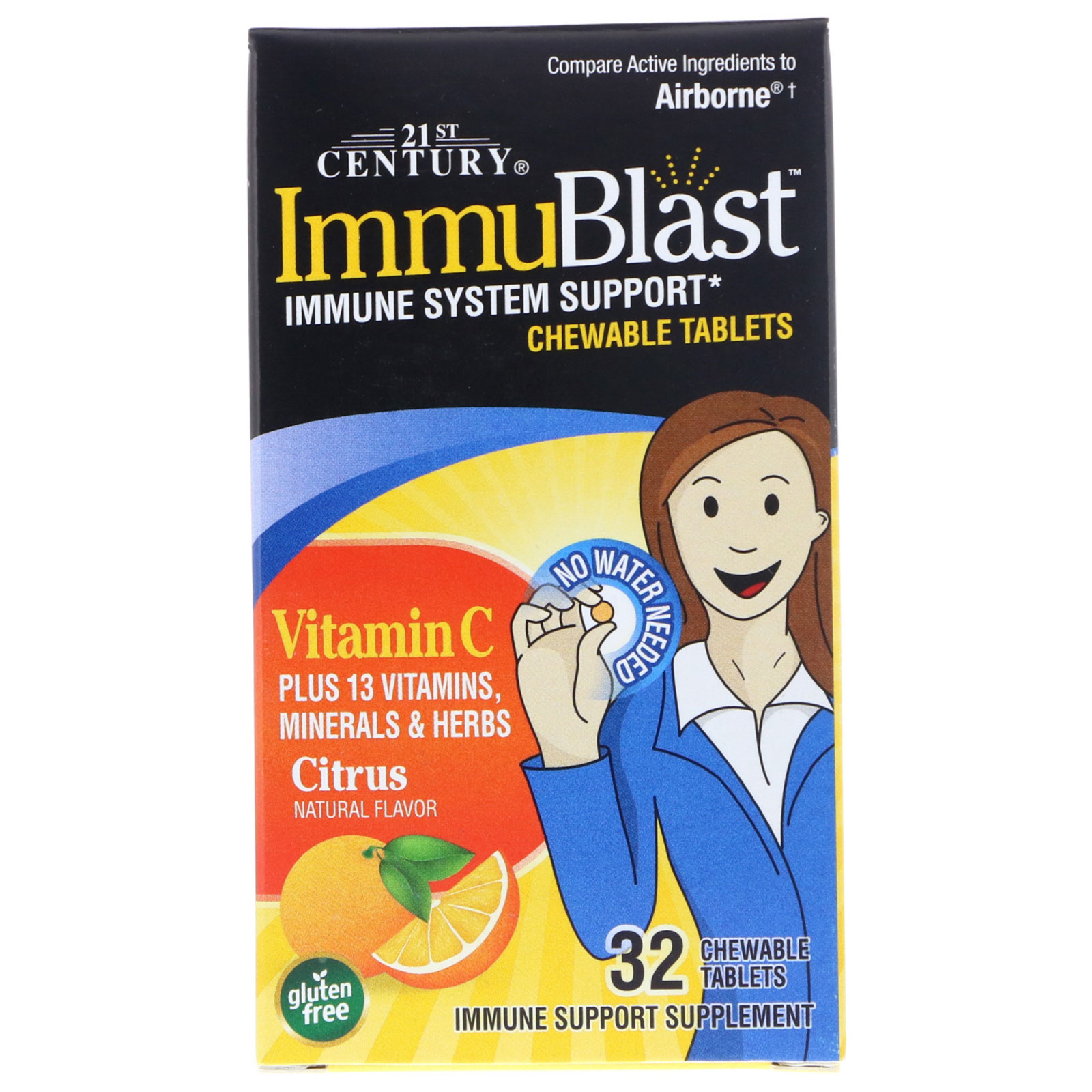 21st Century, ImmuBlast, Citrus, 32 Pastilhas Mastigáveis