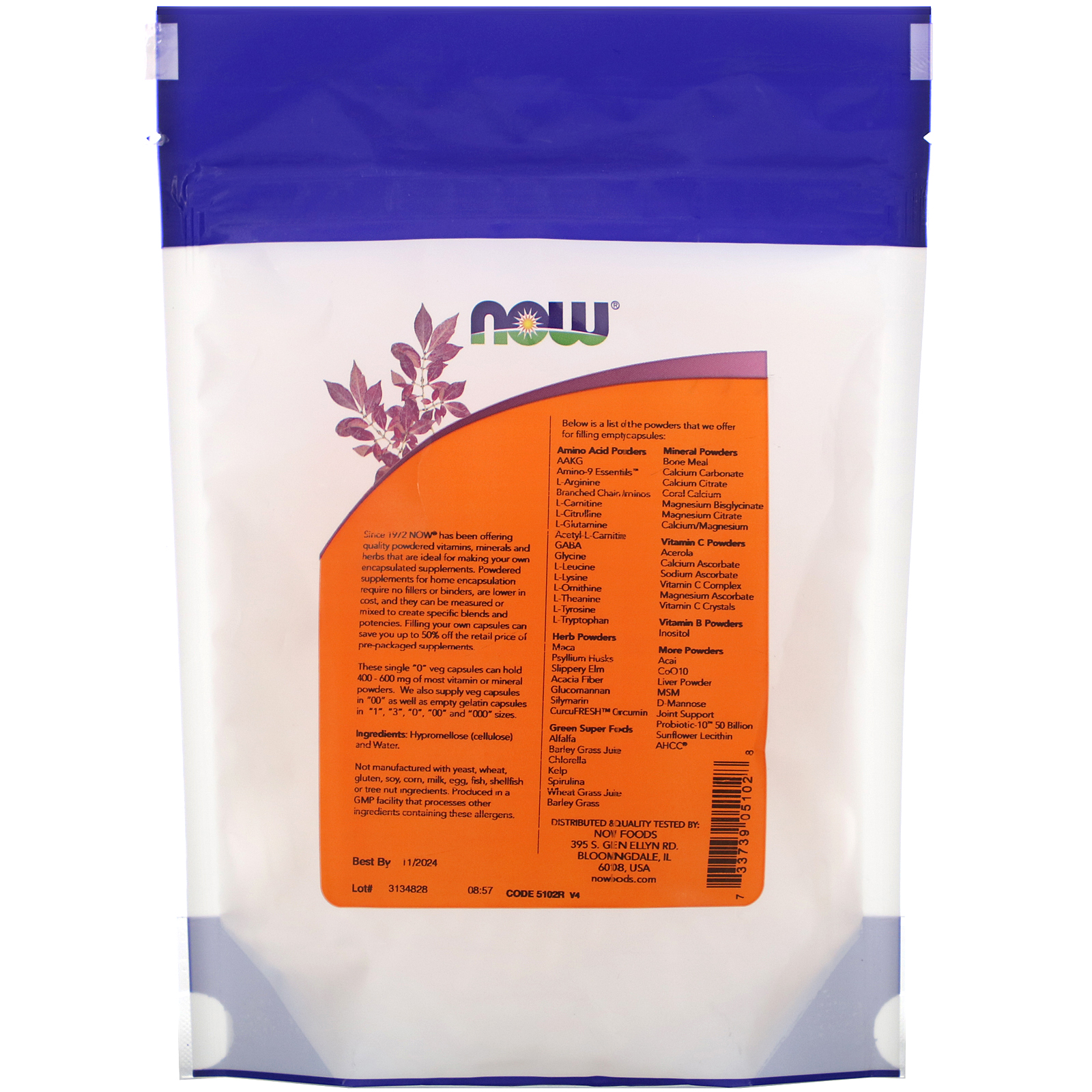 Now Foods, Cápsulas Vegetais Individuais “0”, Aprox. 300 Cápsulas Vegetais Vazias - Imagem 2