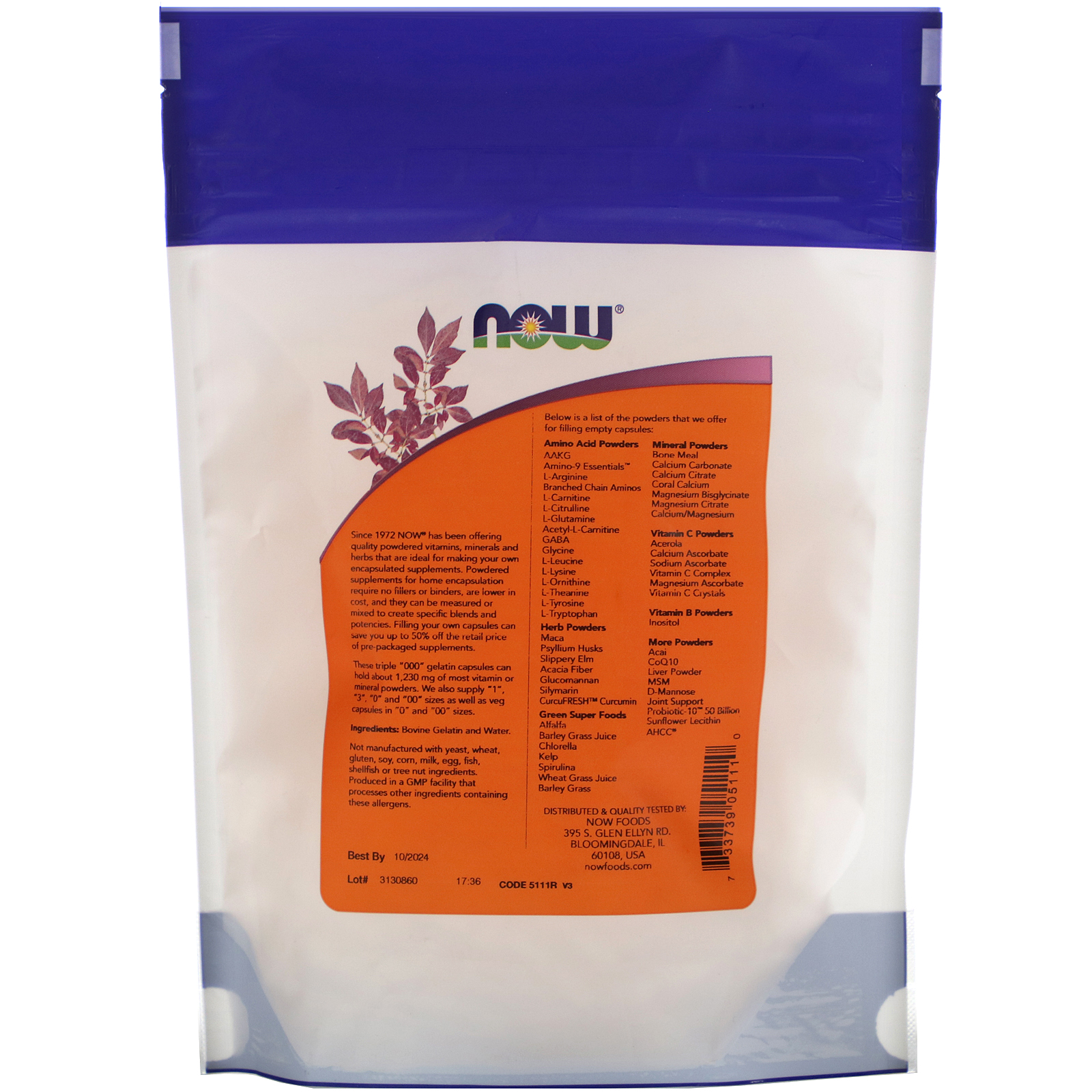 Now Foods, Triple "000" Gelatin Caps, Approx. 200 Empty Gelatin Capsules - Imagem 2