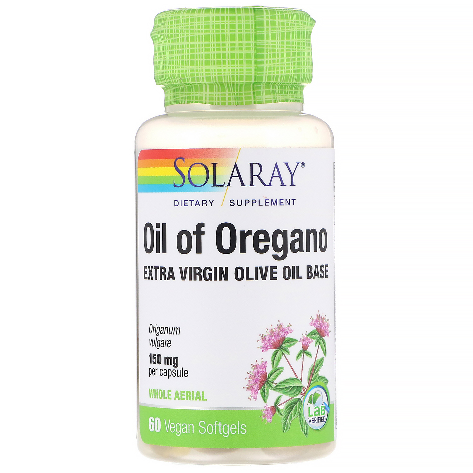 Solaray, Óleo de Orégano, 150 mg, 60 Cápsulas Softgel Veganas