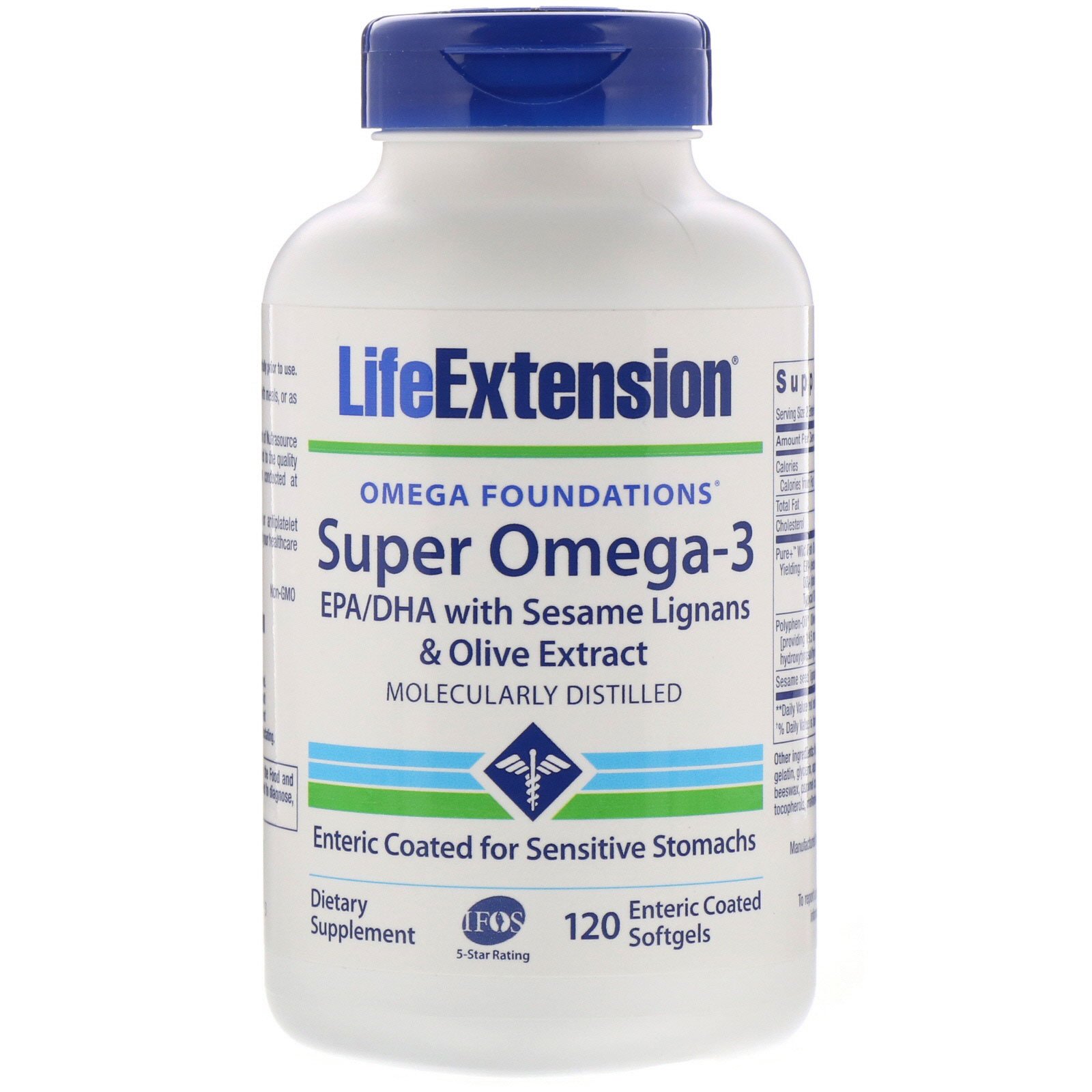 Life Extension, Omega Foundations, Super Omega-3, 120 Cápsulas Gelatinosas de Revestimento Entérico