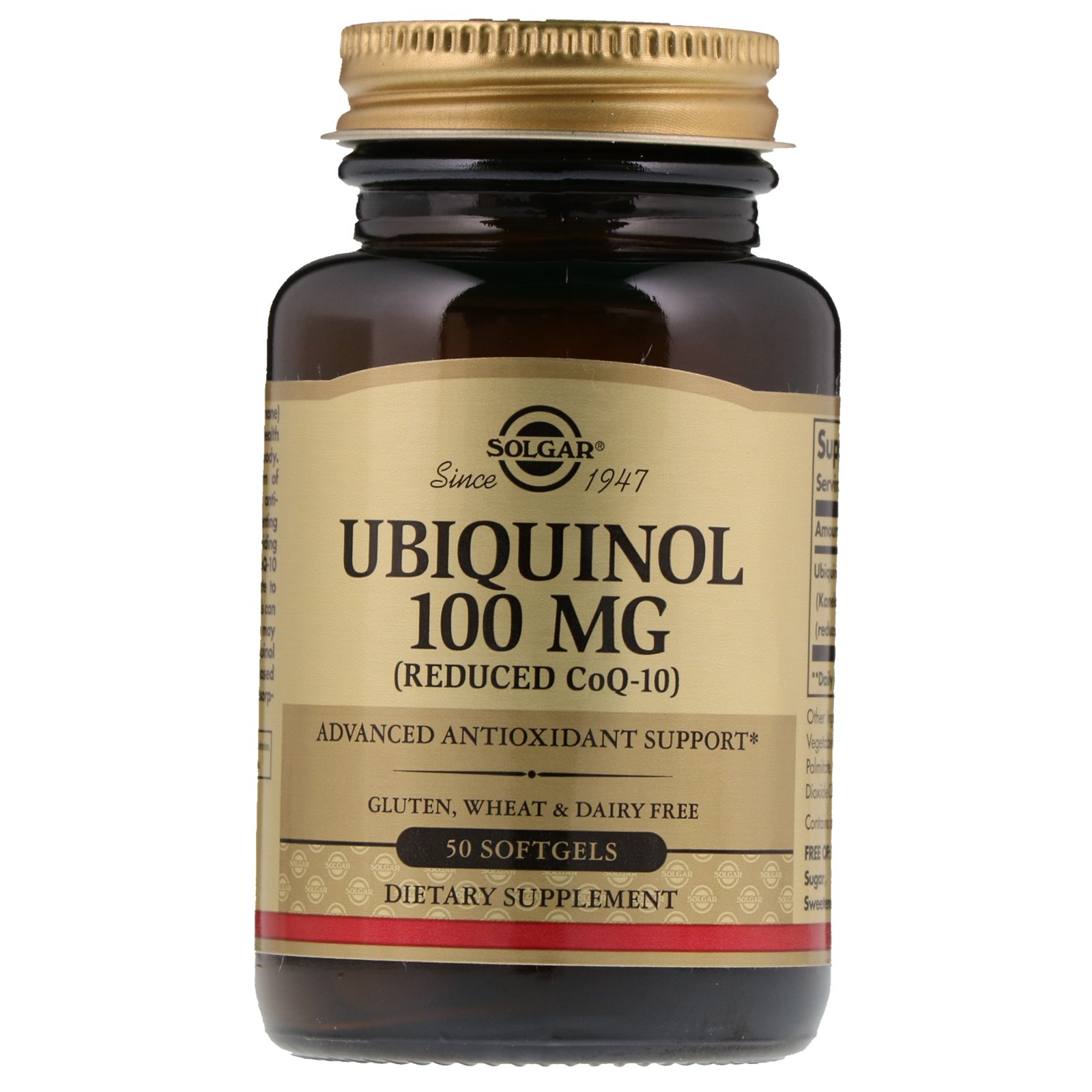 Solgar, Ubiquinol (CoQ10 Reduzido), 100 mg, 50 Cápsulas Softgel