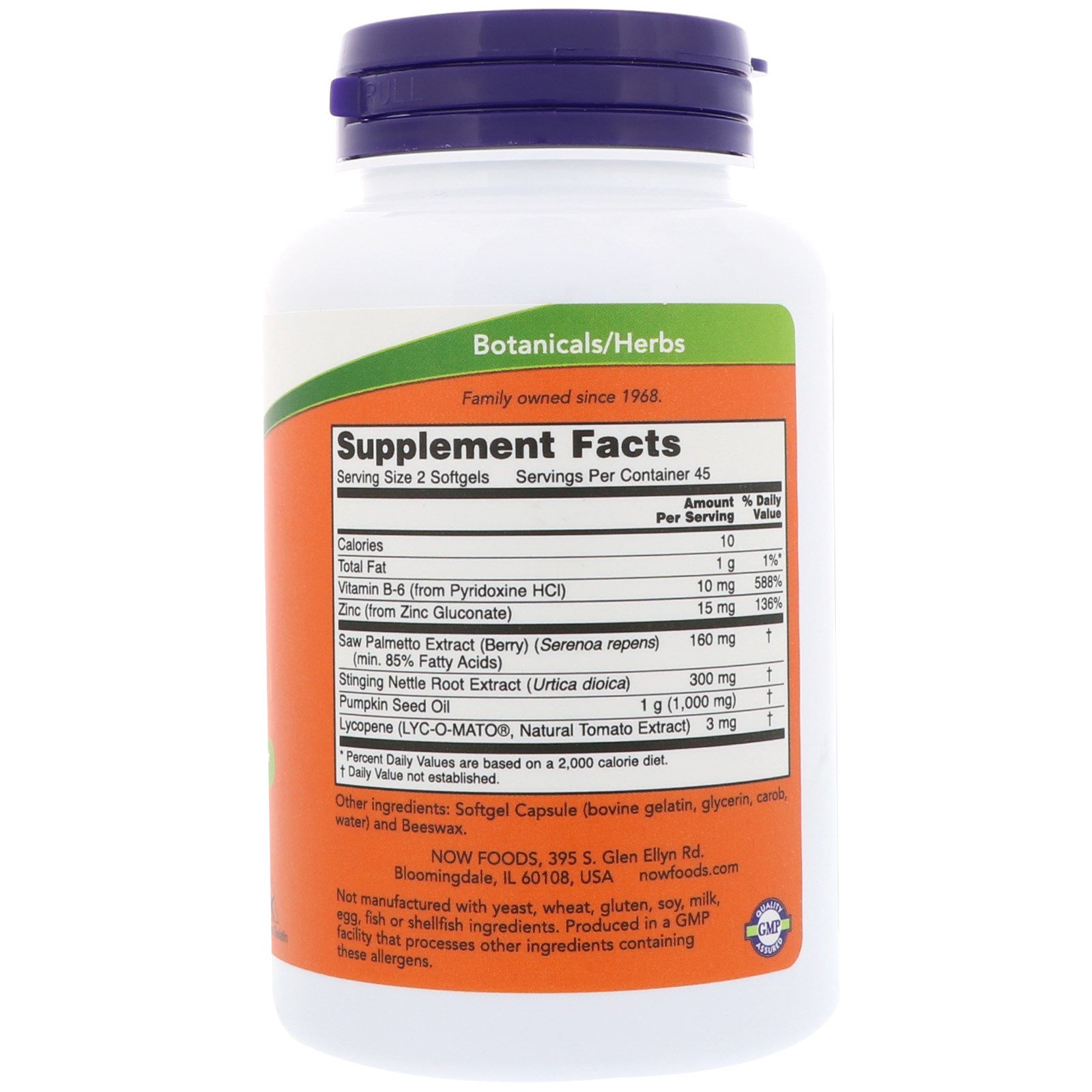 Now Foods, Auxílio para Próstata, 90 cápsulas gel - Imagem 2