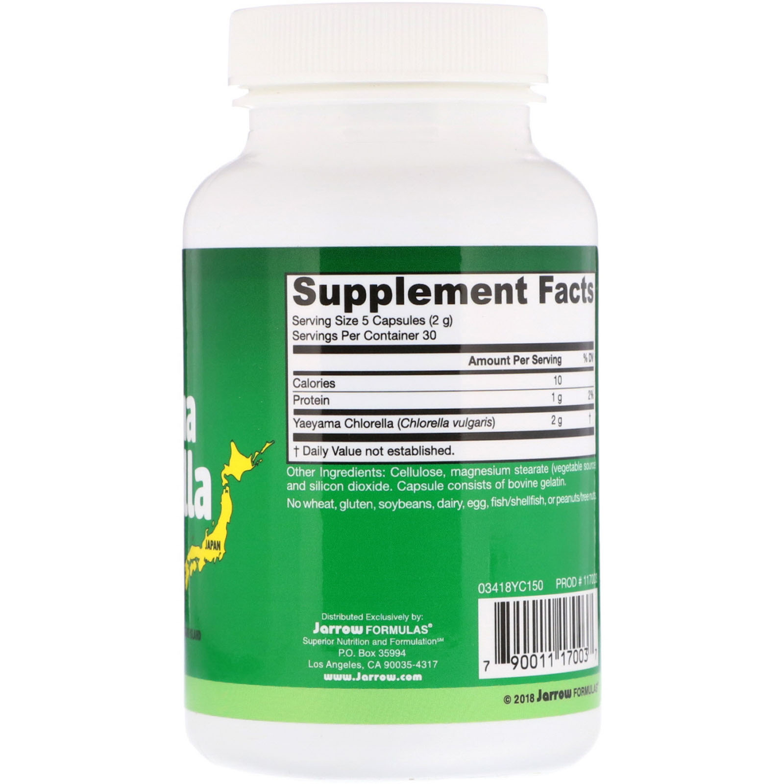 Jarrow Formulas, Chlorella Yaeyama, 150 cápsulas - Imagem 2
