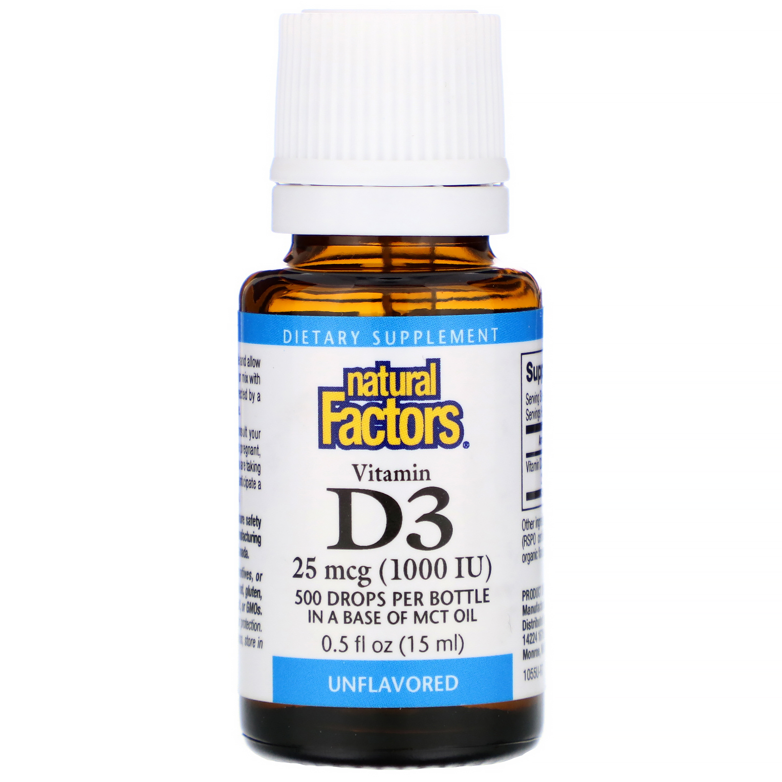 Natural Factors, Vitamina D3, Gotas, 1.000 UI, 15 ml (0,5 fl oz)