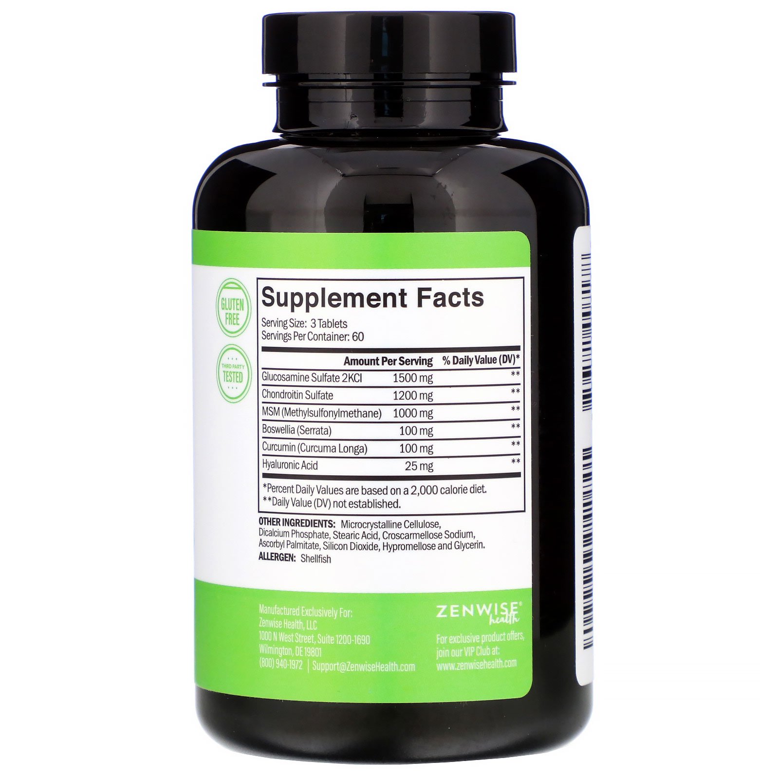 Zenwise Health, Advanced Strength Joint Support, 180 Comprimidos - Imagem 2