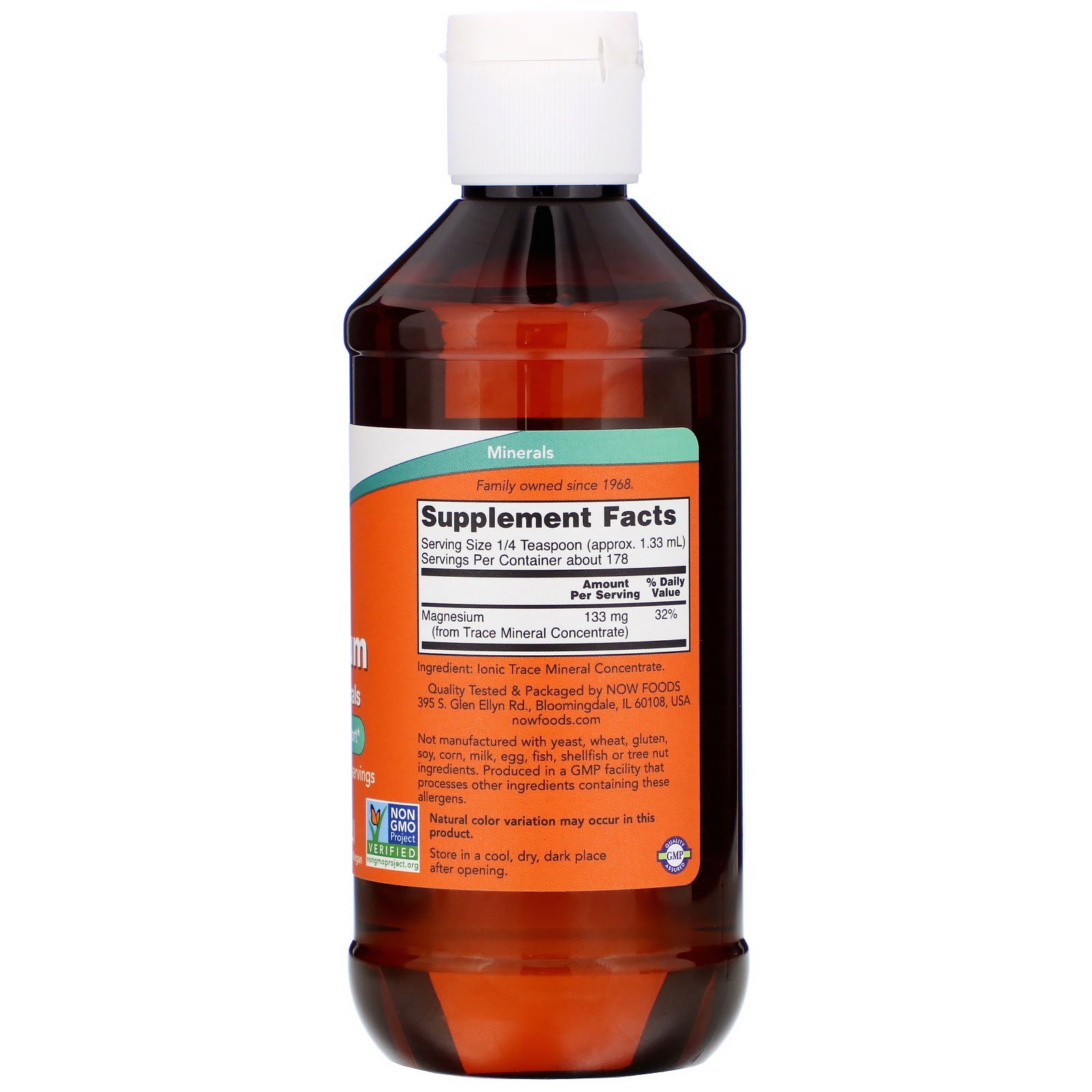 Now Foods, Magnésio Líquido com Traços de Minerais, 8 fl oz (237 ml) - Imagem 2