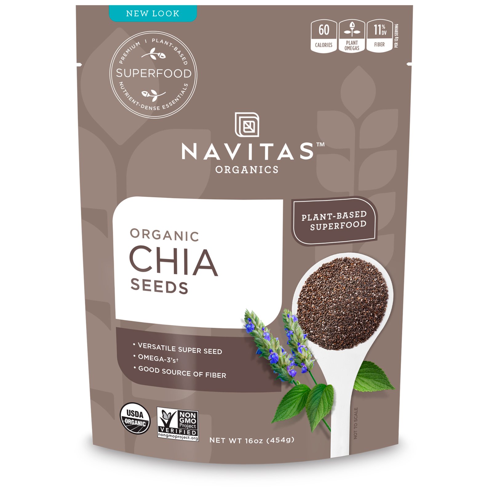 Navitas Organics, Sementes de Chia Orgânicas, 454 g (16 oz)