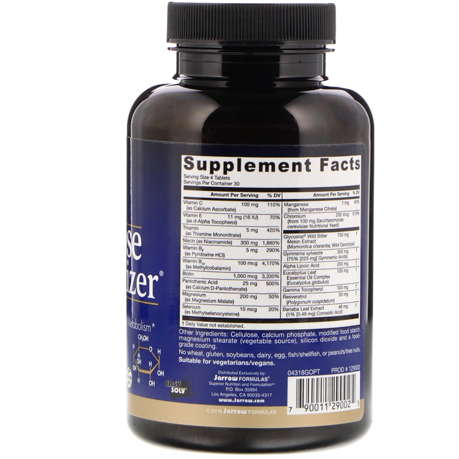 Jarrow Formulas, Glucose Optimizer, 120 Comprimidos - Imagem 2