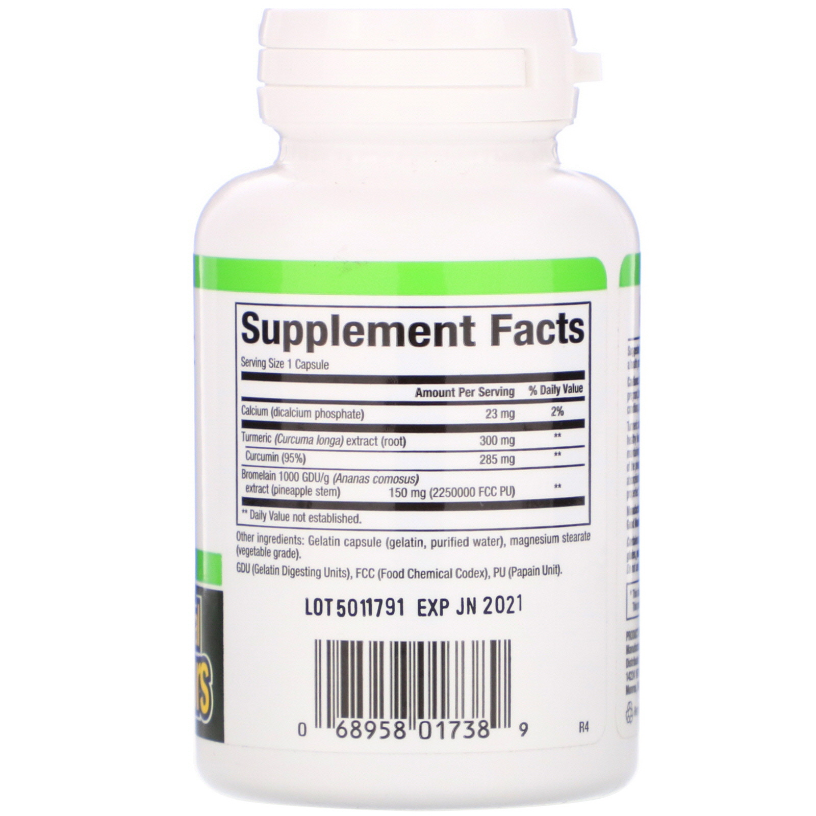 Natural Factors, Cúrcuma e Bromelaína, 450 mg, 90 cápsulas - Imagem 2